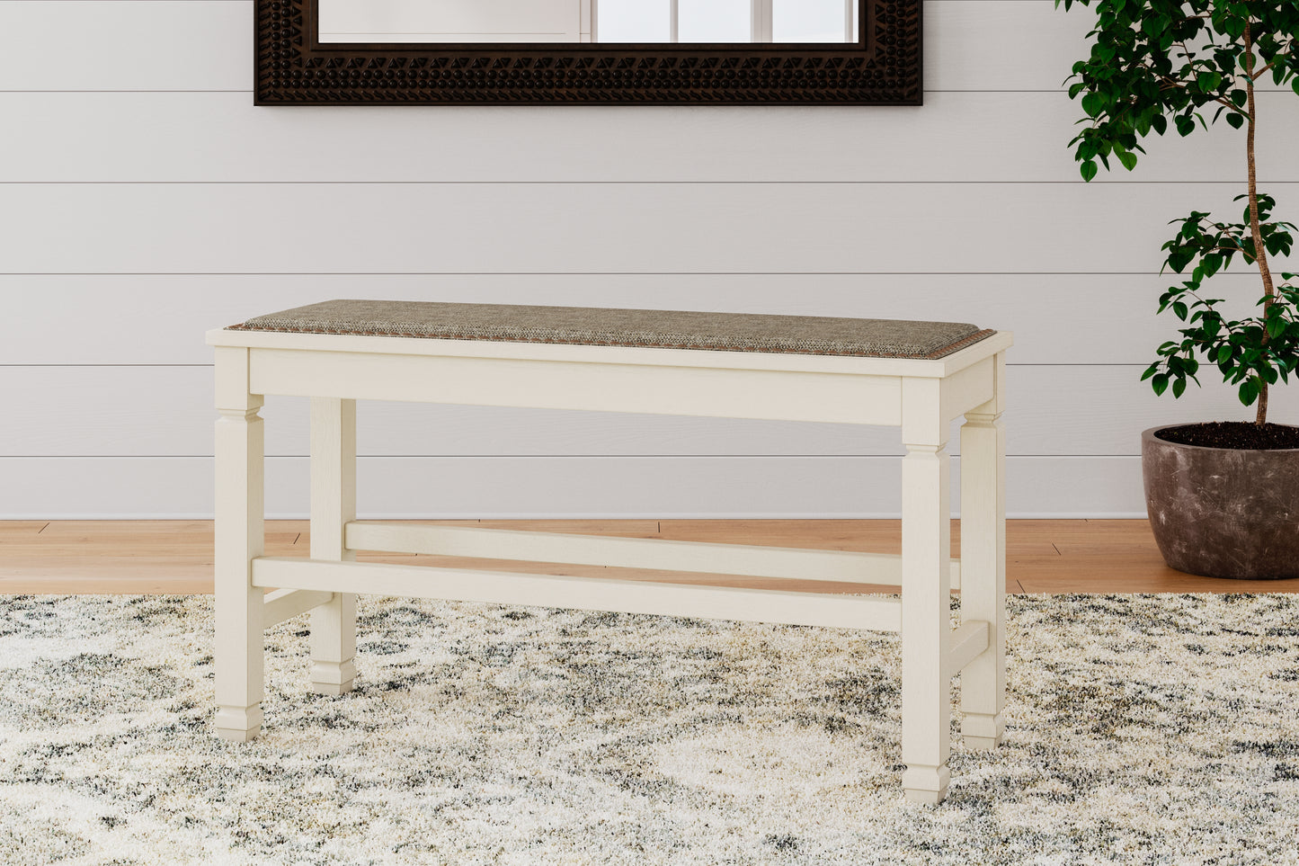 The Furniture Outlets - Ashley Furniture - Bolanburg Dining Room - DBL Counter UPH Bench (1/CN) / Two-tone - D647-09