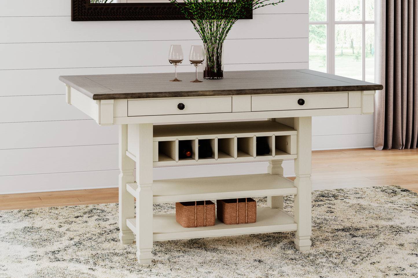 The Furniture Outlets - Ashley Furniture - Bolanburg Dining Room - RECT Dining Room Counter Table / Two-tone - D647-32