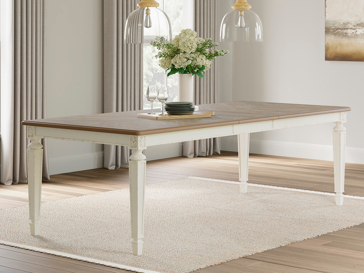 The Furniture Outlets - Ashley Furniture - Realyn Dining Room - RECT Dining Room EXT Table / Chipped White - D743-45