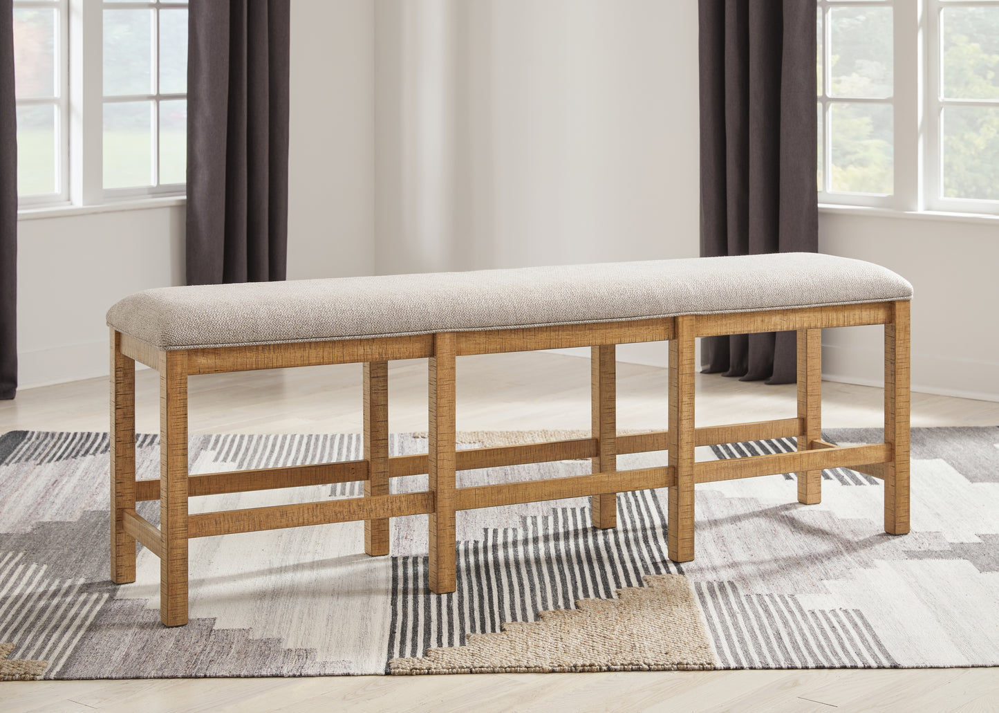 The Furniture Outlets - Ashley Furniture - Havonplane Dining Room - XL Counter UPH DRM Bench / Brown / 72"W x 18"D x 26"H - D773-09