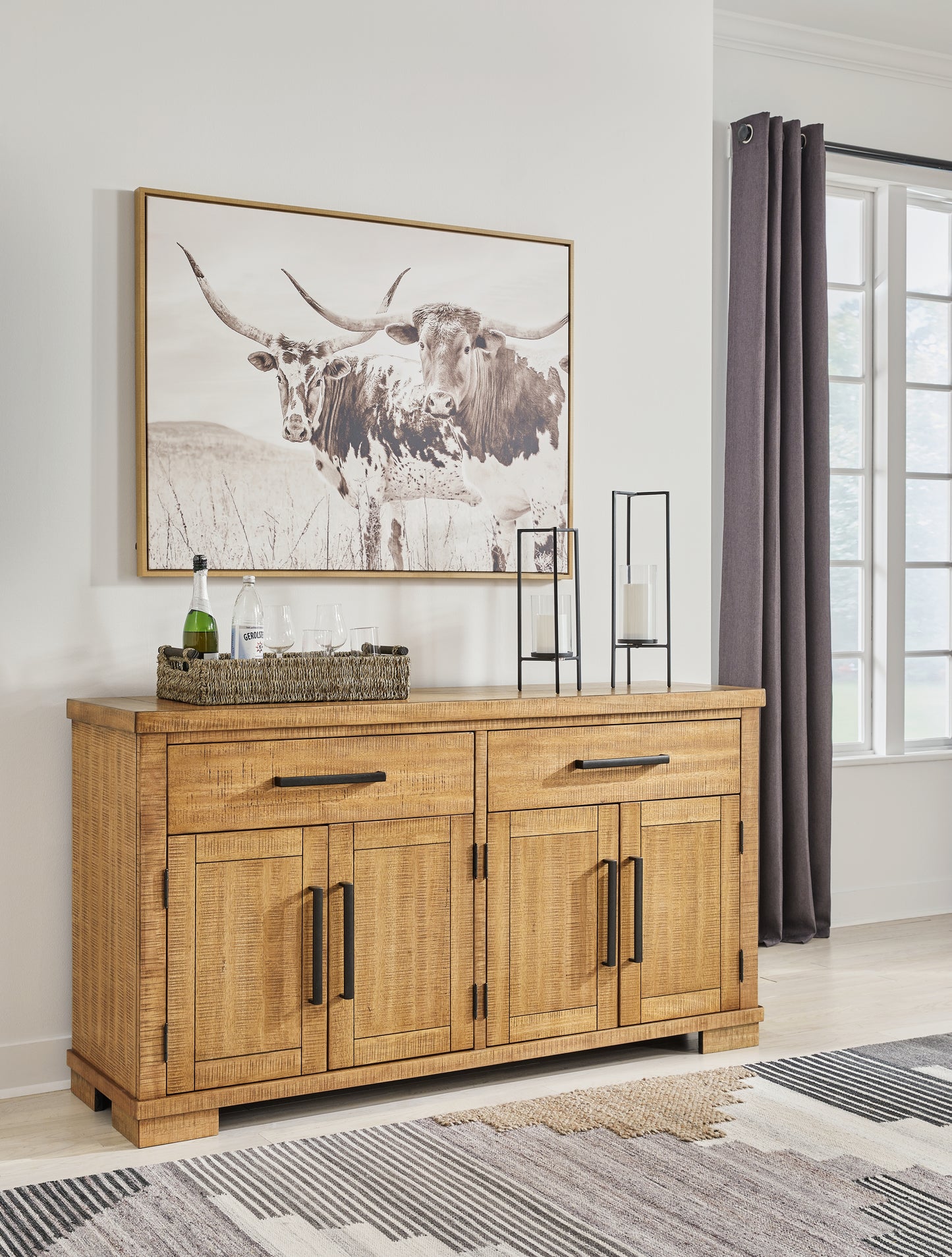 The Furniture Outlets - Ashley Furniture - Havonplane Dining Room - Dining Room Server / Brown / 66"W x 19"D x 36"H - D773-60