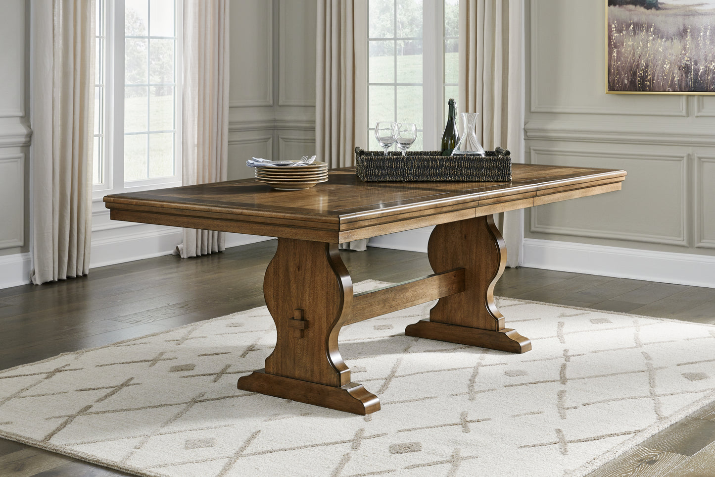 The Furniture Outlets - Ashley Furniture - Sturlayne Dining Room - RECT Dining Room EXT Table / Brown - D787-35
