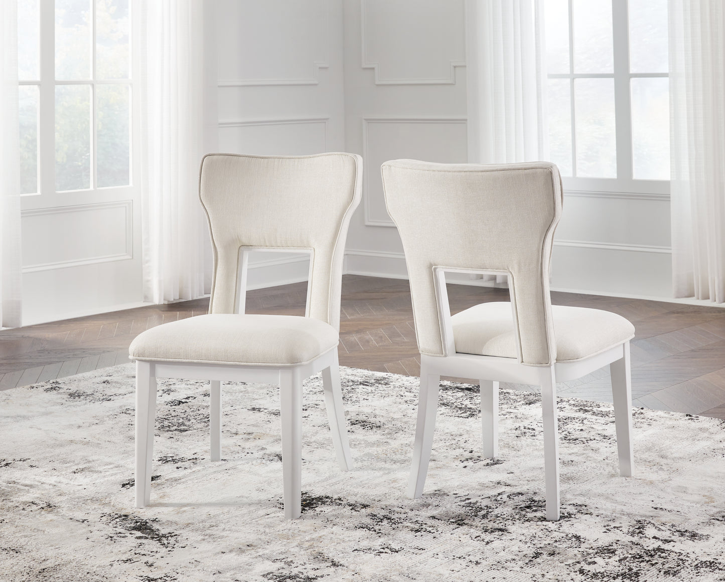 The Furniture Outlets - Ashley Furniture - Chalanna Dining Room - Dining Chair (Set of 2) / White - D822-01X2