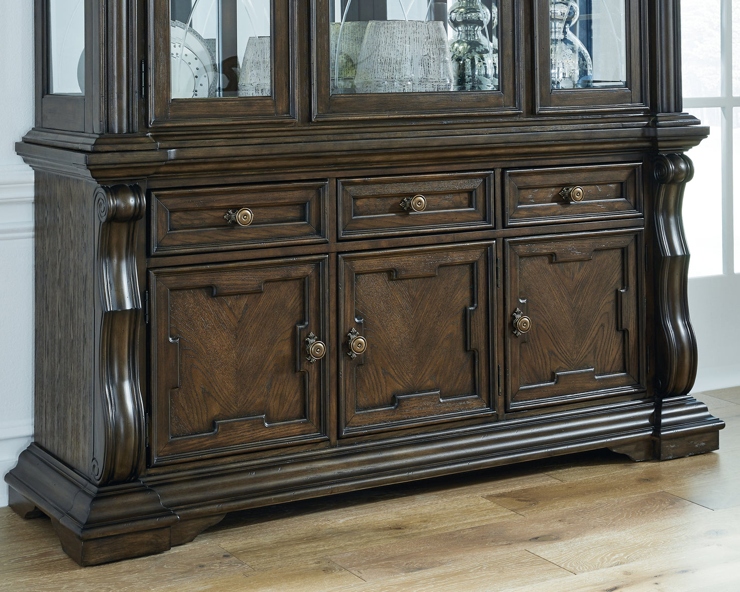The Furniture Outlets - Ashley Furniture - Maylee Dining Room - Dining Room Buffet / Dark Brown - D947-80