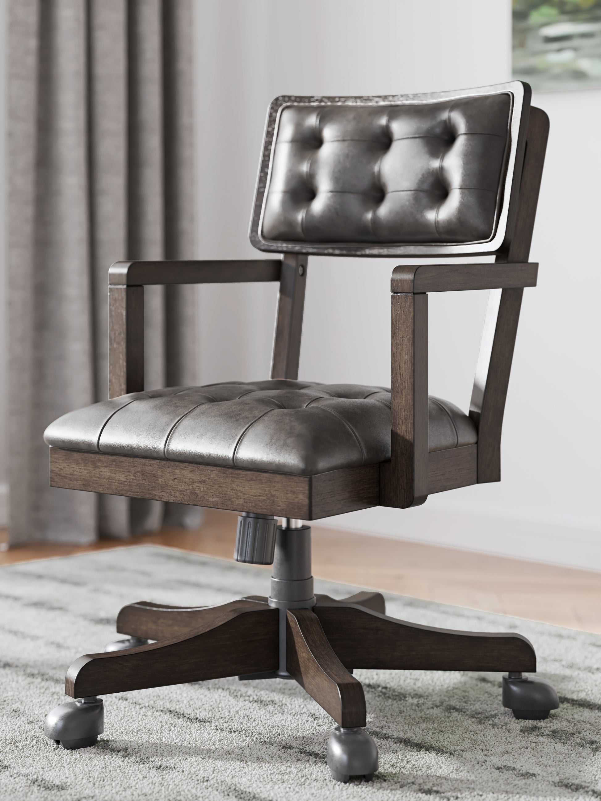 The Furniture Outlets - Ashley Furniture - Breckington Desk Chair - Home Office Desk Chair (1/CN) / Dark Brown - H556-01A