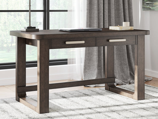The Furniture Outlets - Ashley Furniture - Breckington Office Desk - Home Office Desk / Dark Brown - H556-44