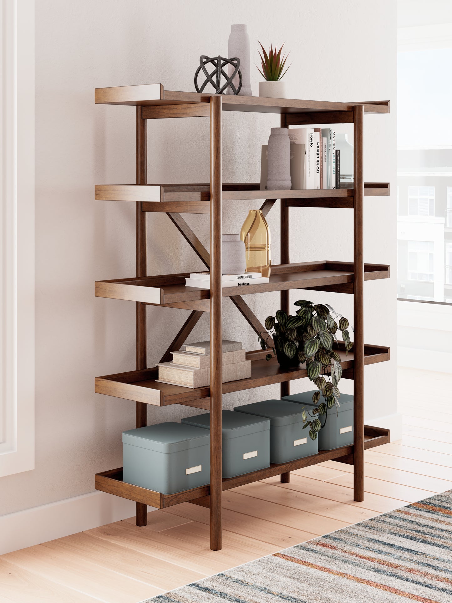 The Furniture Outlets - Ashley Furniture - Lyncott Bookcase - Bookcase / Brown - H615-70