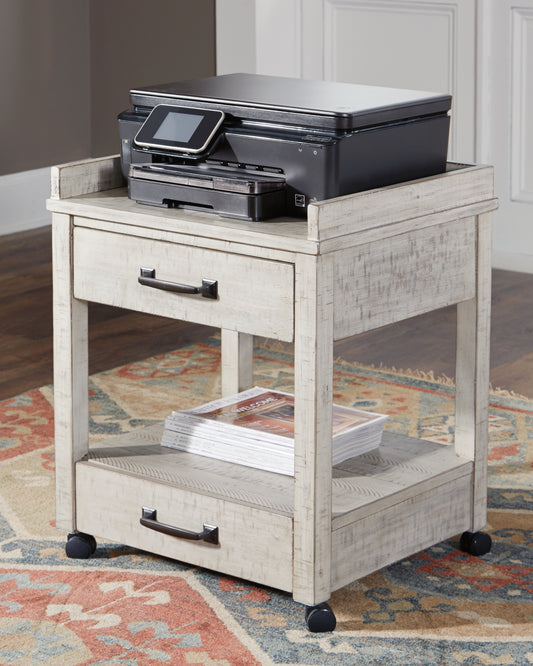 The Furniture Outlets - Ashley Furniture - Carynhurst Printer Stand - Printer Stand / Whitewash - H755-11