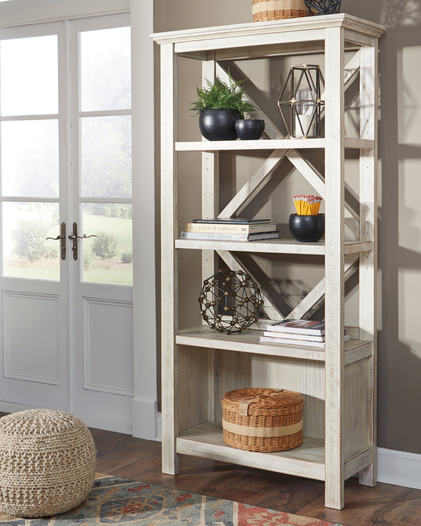 The Furniture Outlets - Ashley Furniture - Carynhurst Bookcase - Large Bookcase / Whitewash - H755-17