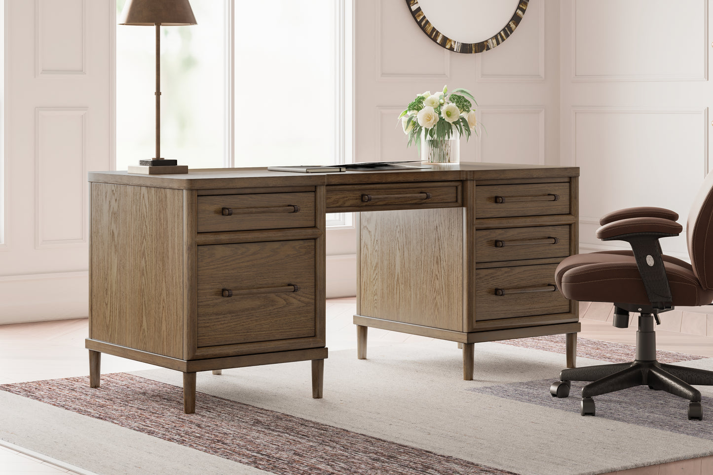 The Furniture Outlets - Ashley Furniture - Roanhowe Office Desk - Home Office Desk / Brown - H769-21