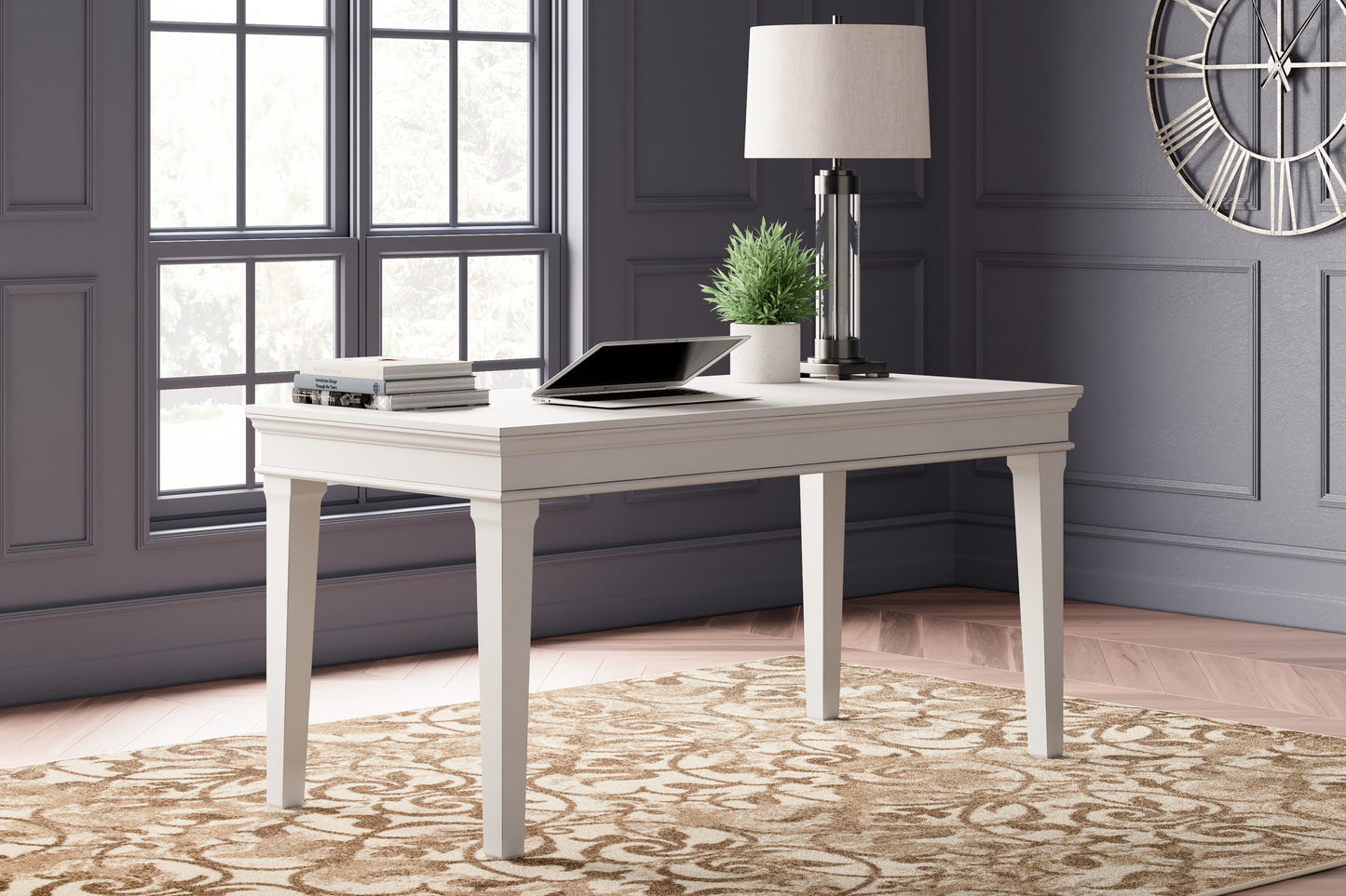 The Furniture Outlets - Ashley Furniture - Kanwyn Office Desk - Home Office Desk / Whitewash - H777-44