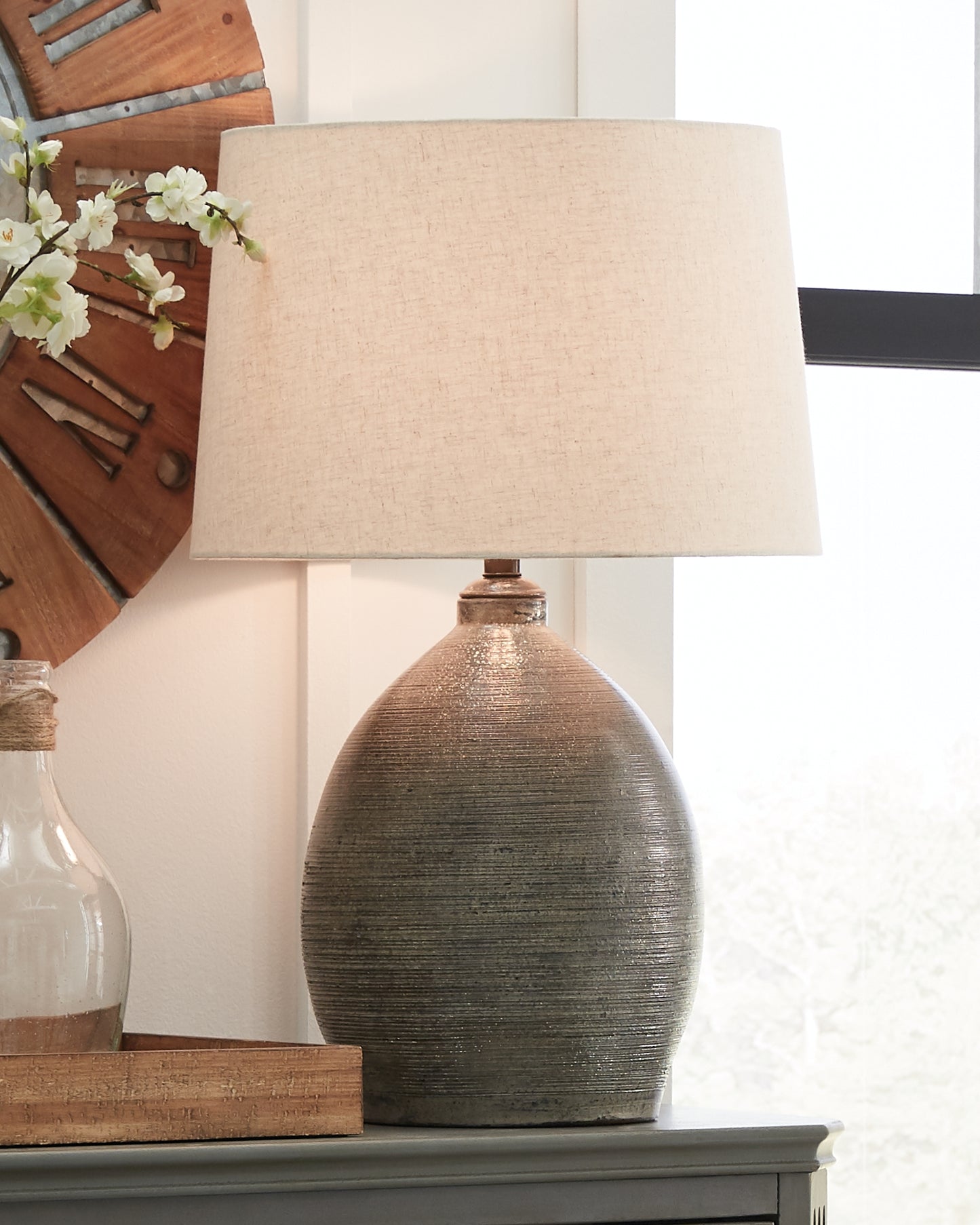 The Furniture Outlets - Ashley Furniture - Joyelle Lighting - Table Lamp (Set of 2) / Gray - L100744X2