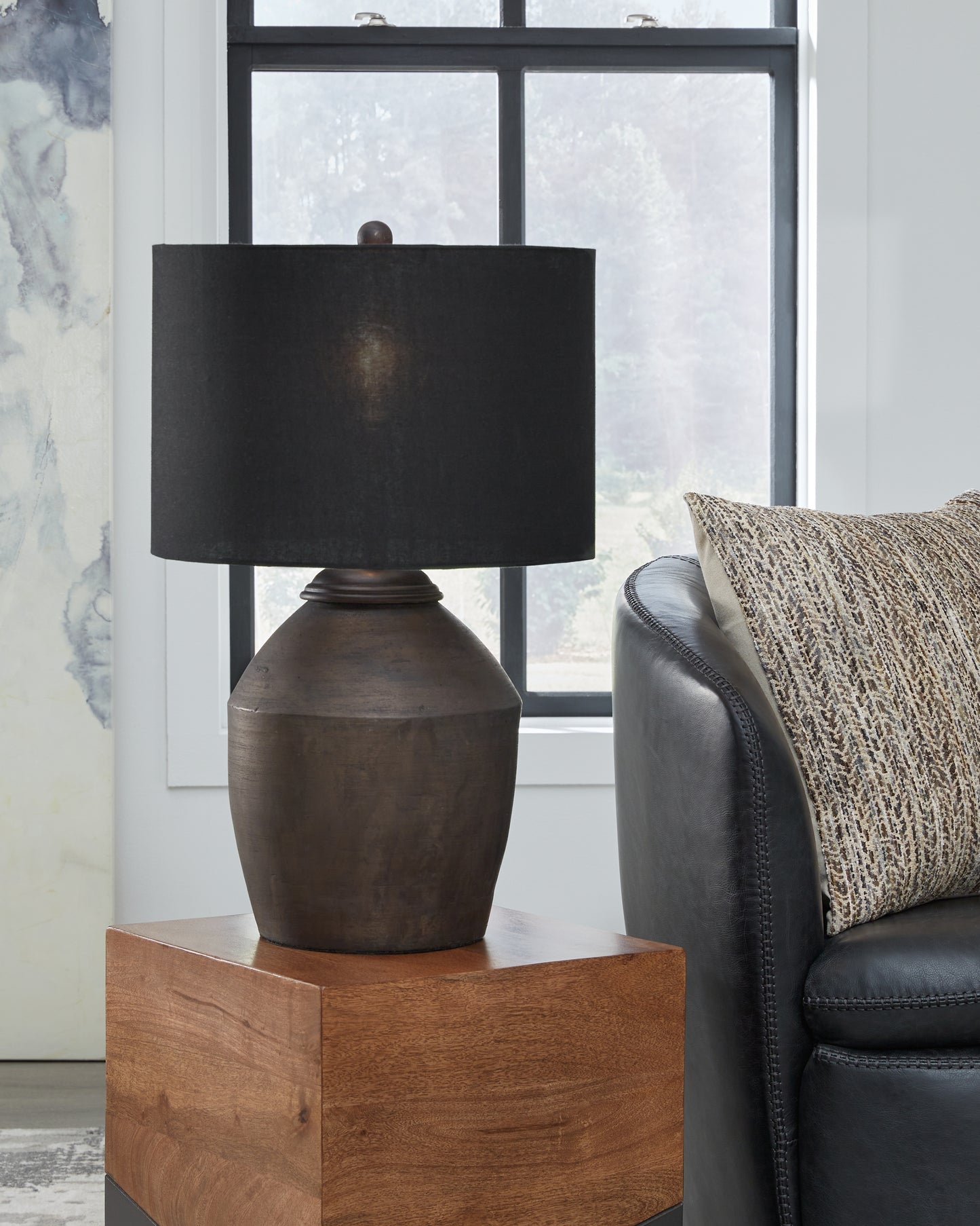 The Furniture Outlets - Ashley Furniture - Naareman Lighting - 2-Piece Lamp Set / Metallic Black - L100804X2