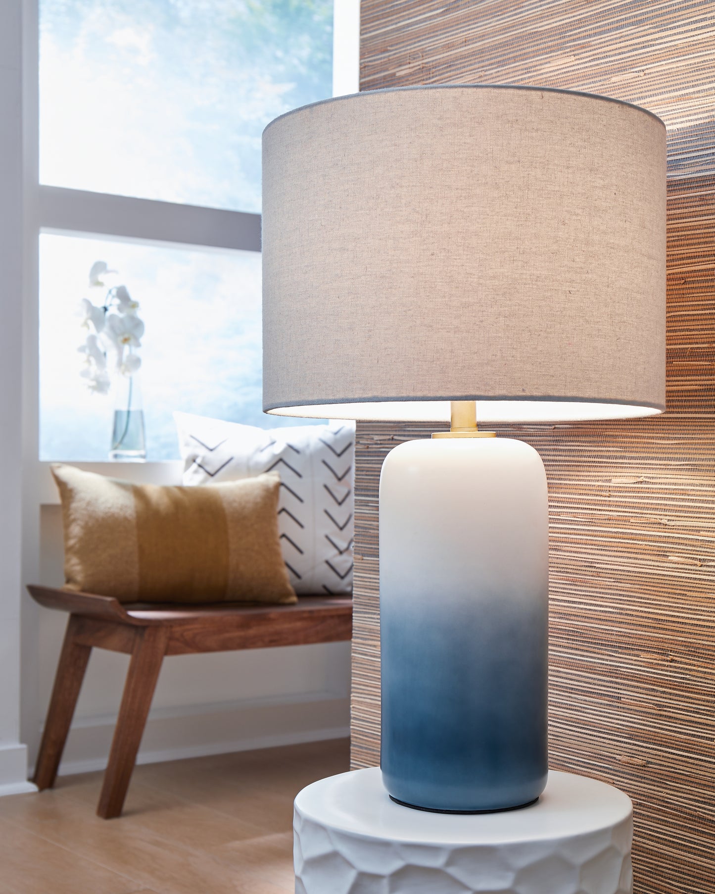 The Furniture Outlets - Ashley Furniture - Lemrich Lighting - Table Lamp (Set of 2) / White/Teal - L123874X2