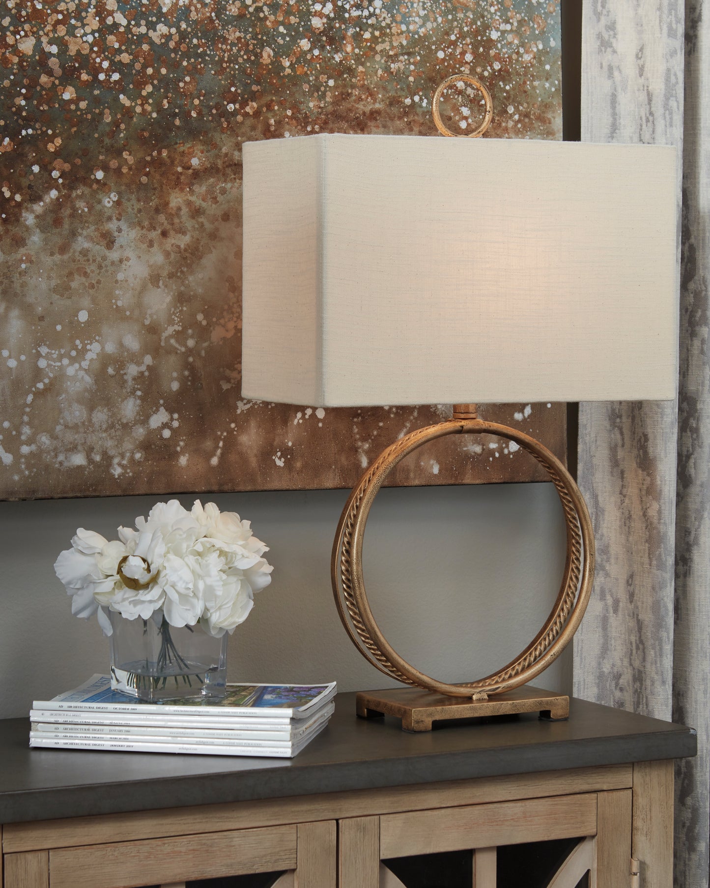 The Furniture Outlets - Ashley Furniture - Mahala Lighting - Table Lamp (Set of 2) / Antique Gold Finish - L208124X2