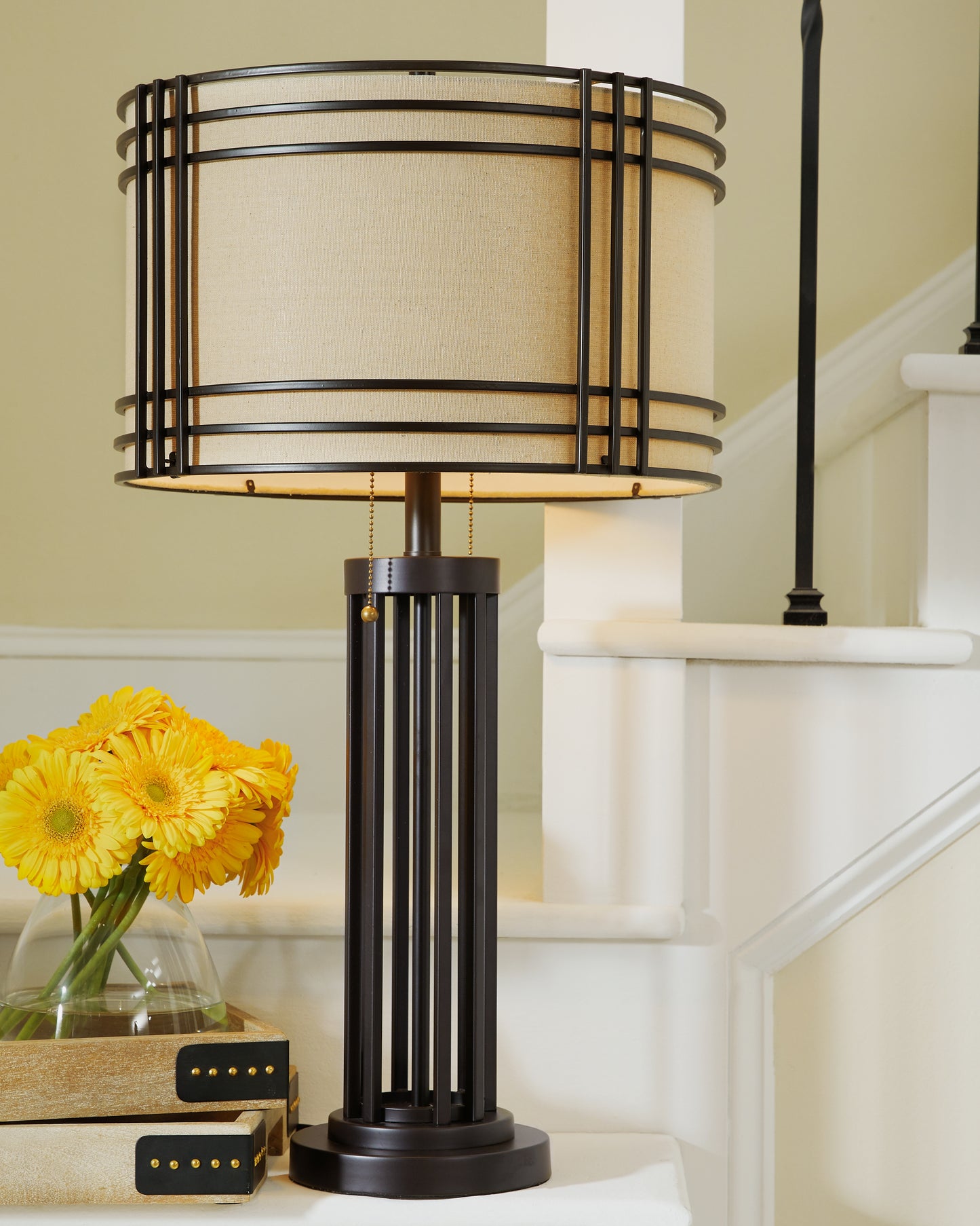 The Furniture Outlets - Ashley Furniture - Hanswell Lighting - Table Lamp (Set of 2) / Dark Brown - L208294X2