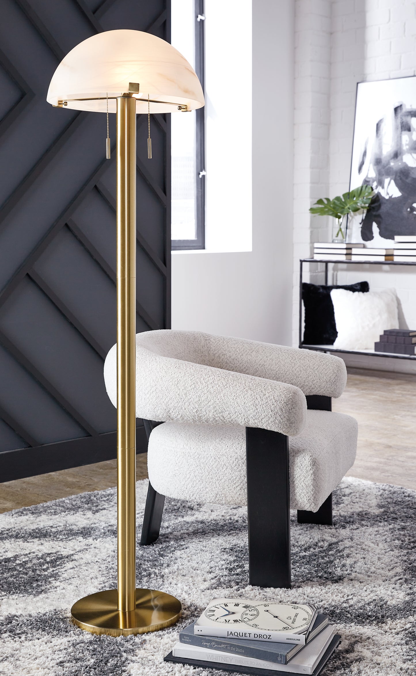 The Furniture Outlets - Ashley Furniture - Tobbinsen Lighting - Metal Floor Lamp (1/CN) / Brass Finish - L208421