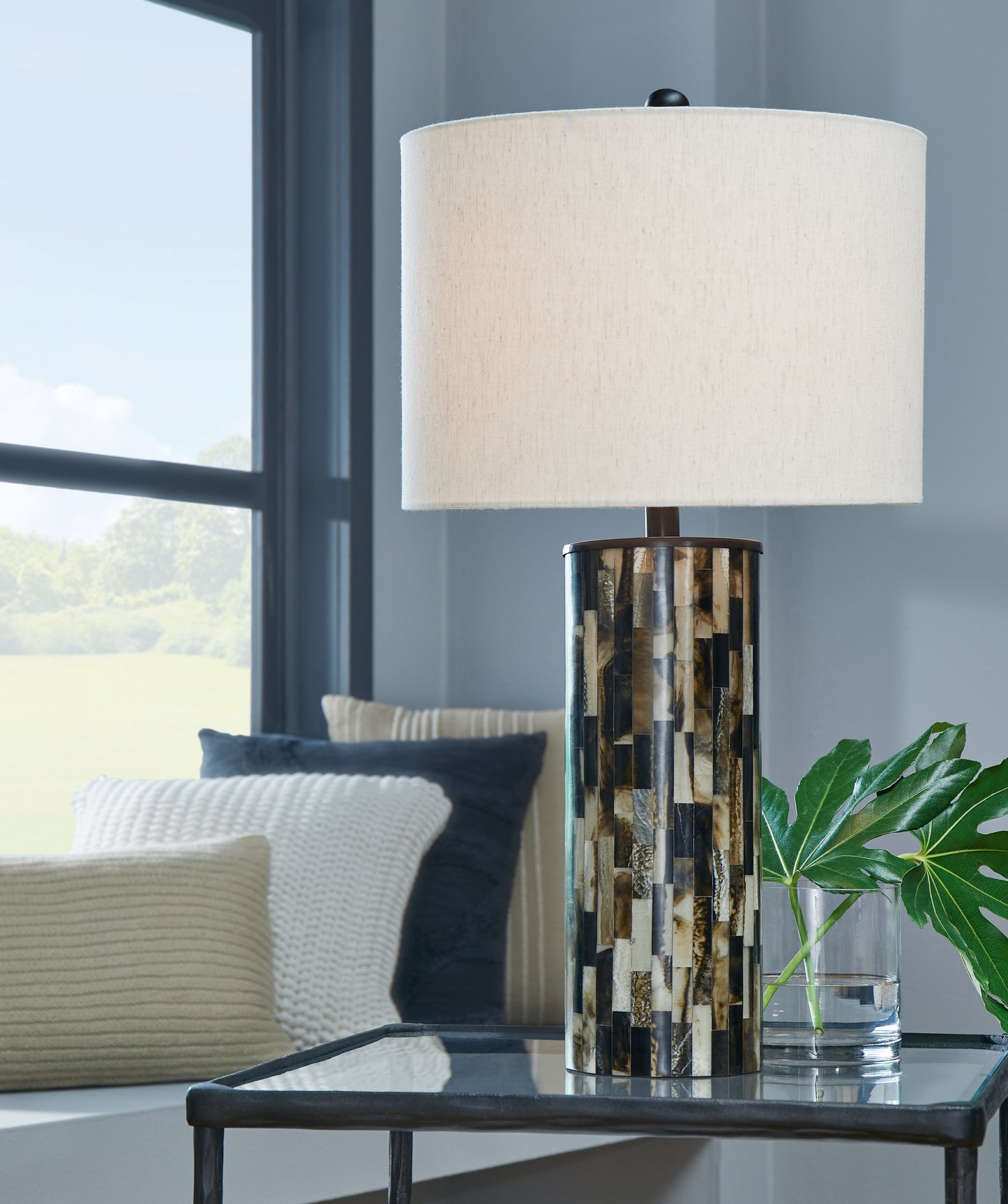 The Furniture Outlets - Ashley Furniture - Ellford Lighting - Poly Table Lamp (1/CN) / Black/Brown/Cream - L235684