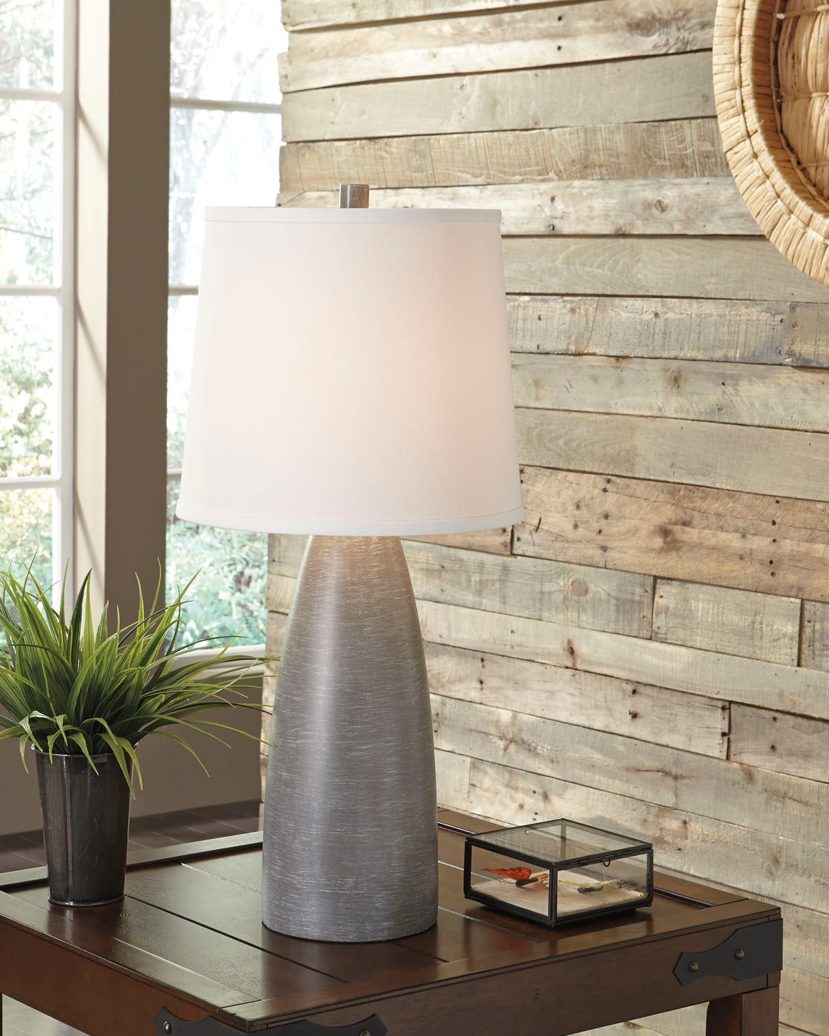 The Furniture Outlets - Ashley Furniture - Shavontae Lighting - Poly Table Lamp (Set of 2) / Gray - L243004