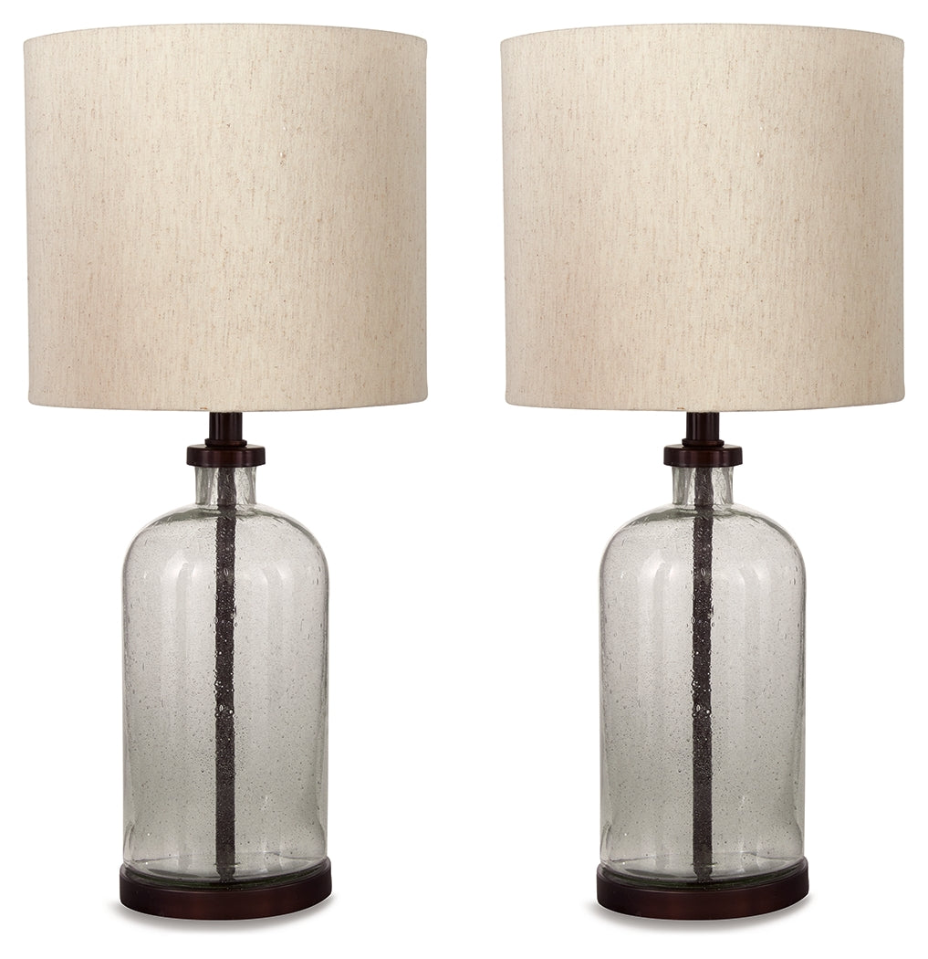 The Furniture Outlets - Ashley Furniture - Bandile Lighting - Table Lamp (Set of 2) / Clear/Bronze Finish - L430674X2