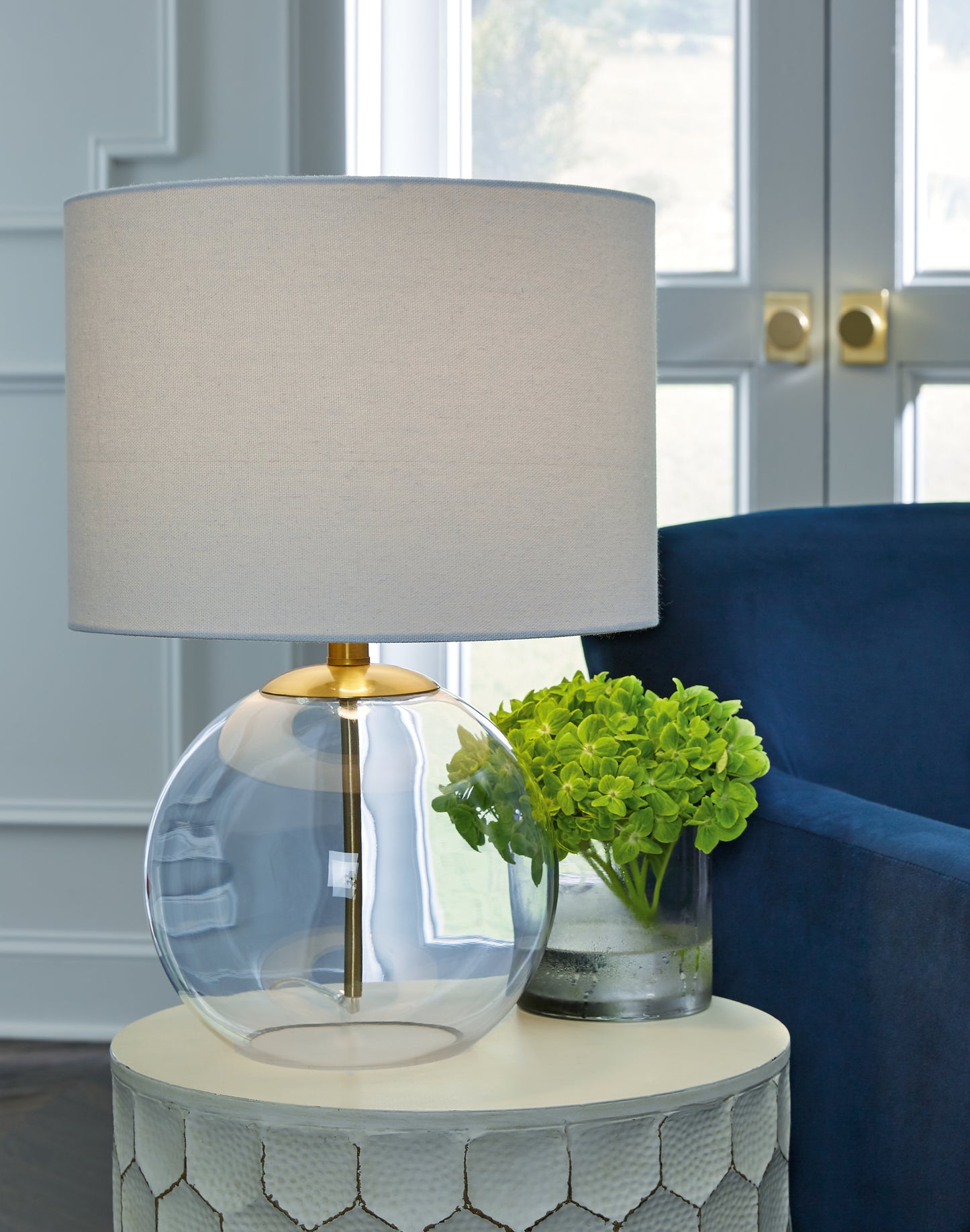 The Furniture Outlets - Ashley Furniture - Samder Lighting - Table Lamp (Set of 2) / Clear/Brass Finish - L430744X2