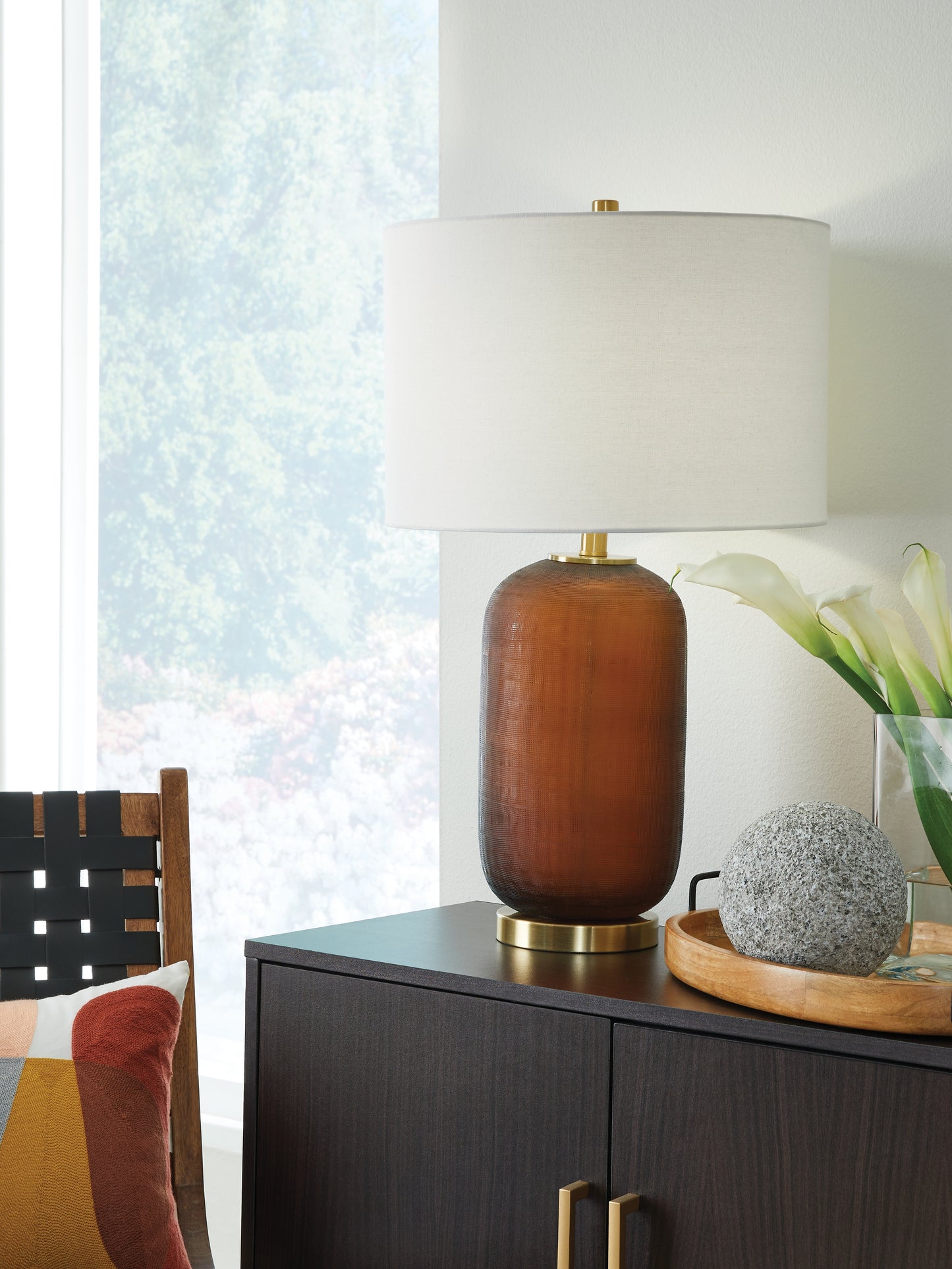 The Furniture Outlets - Ashley Furniture - Farberman Lighting - Glass Table Lamp (1/CN) / Amber - L430864