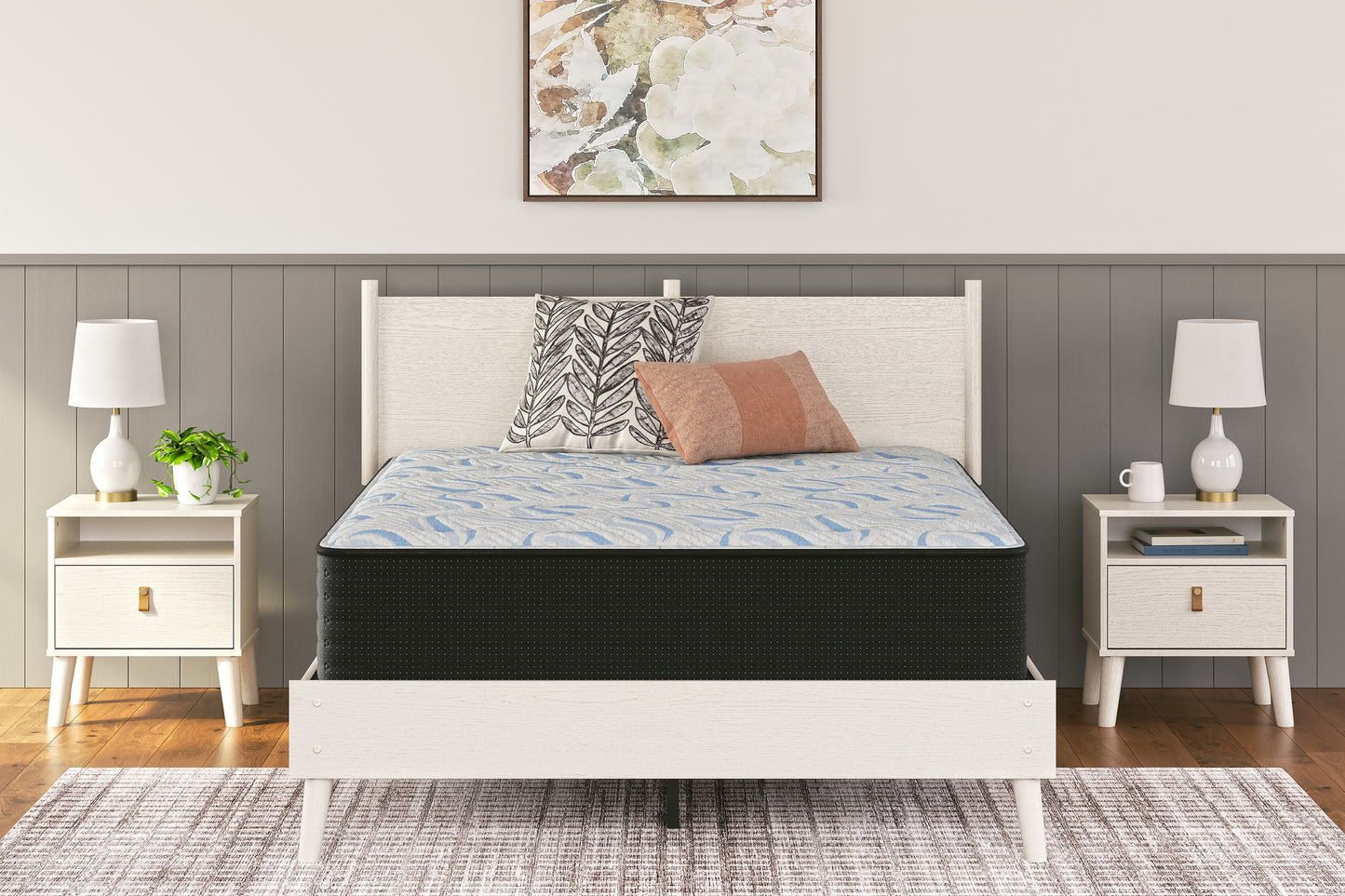 The Furniture Outlets - Ashley Furniture - Elite Springs Plush Mattresses - Twin / Gray/Blue - M40611