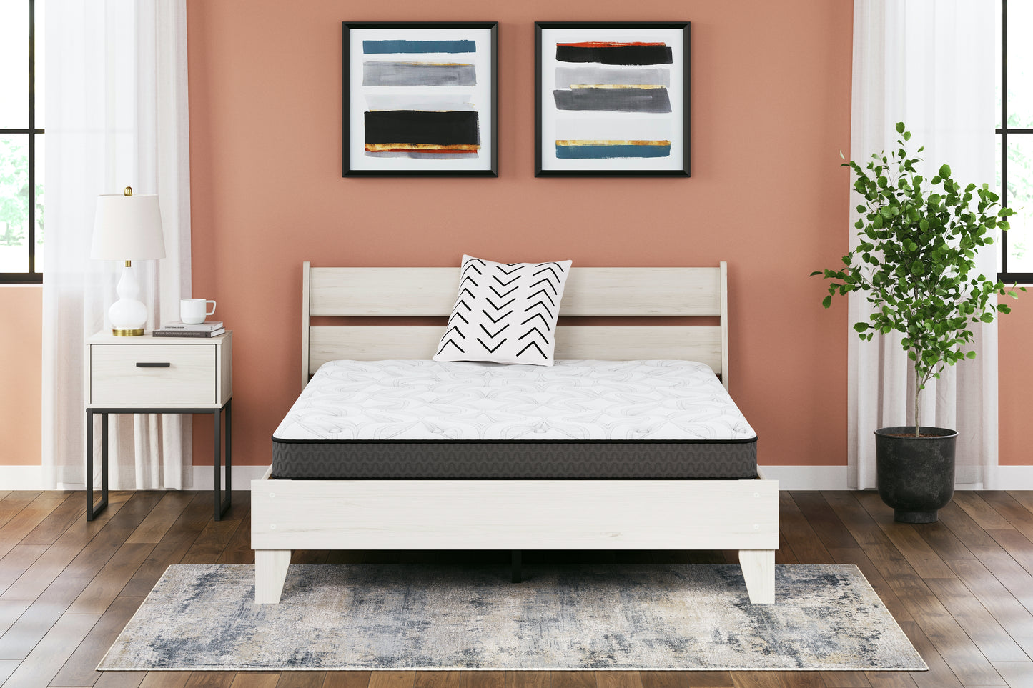 The Furniture Outlets - Ashley Furniture - 8 Inch Bonnell Hybrid Mattresses - Queen / White - M58731