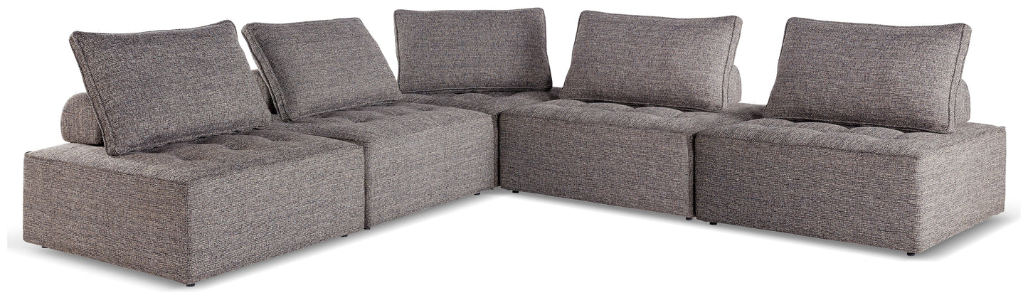 The Furniture Outlets - Ashley Furniture - Bree Zee Outdoor - 5-Piece Outdoor Modular Seating / Brown - P160P10