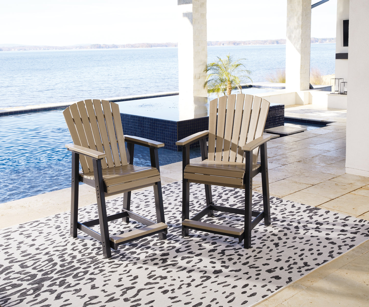 The Furniture Outlets - Ashley Furniture - Fairen Trail Outdoor - Barstool (Set of 2) / Black/Driftwood - P211-124