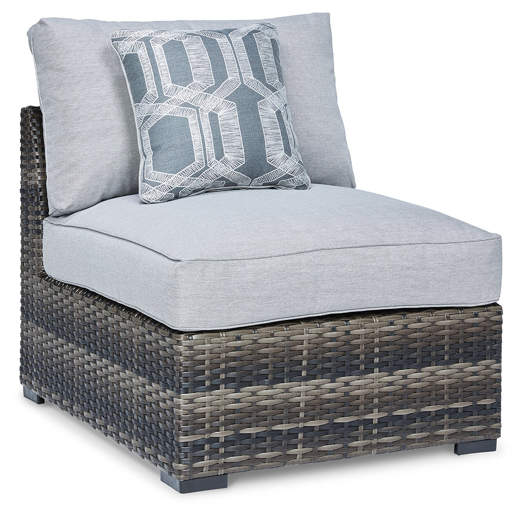 The Furniture Outlets - Ashley Furniture - Harbor Court Outdoor - Armless Chair w/Cushion (Set of 2) / Gray - P459-846
