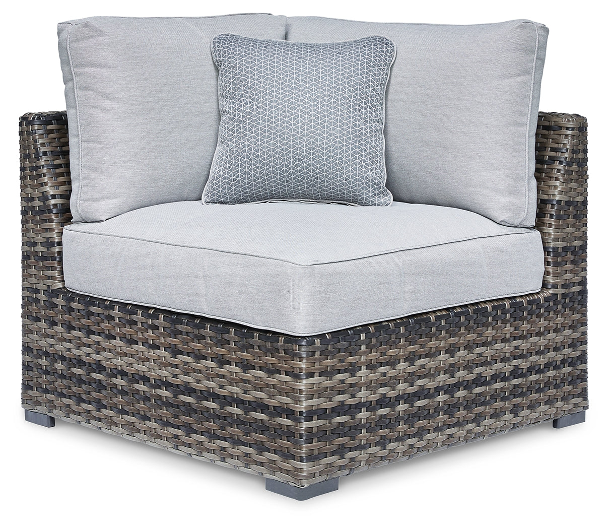 The Furniture Outlets - Ashley Furniture - Harbor Court Outdoor - Corner with Cushion (Set of 2) / Gray - P459-877
