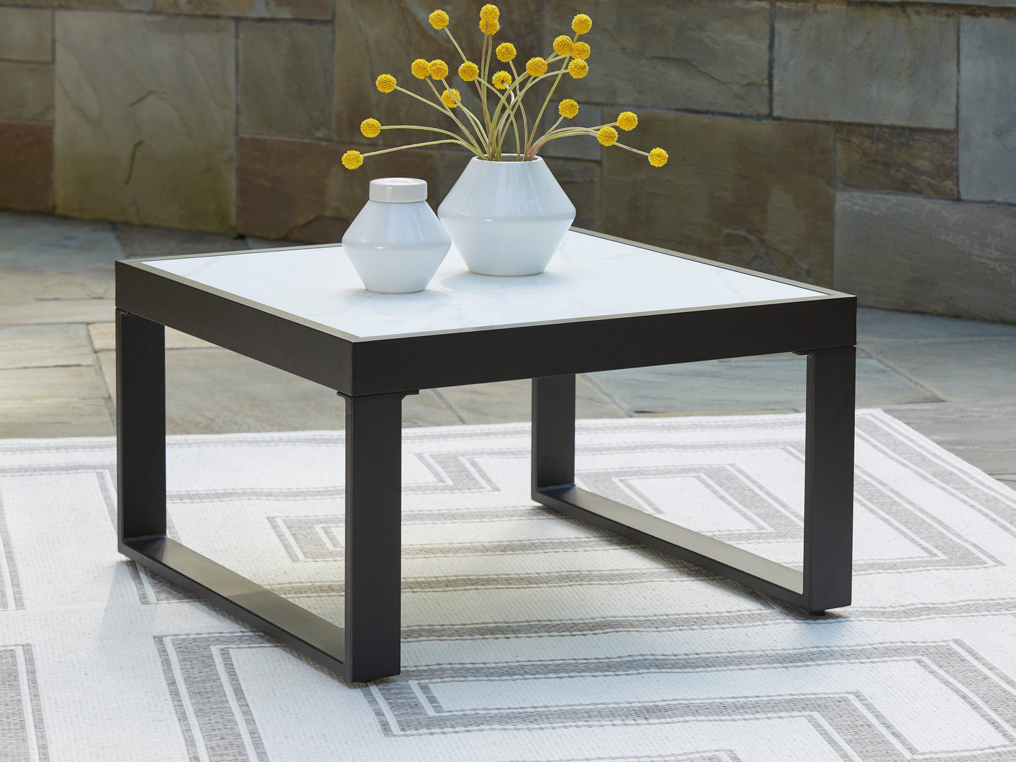 The Furniture Outlets - Ashley Furniture - Beachloft Outdoor - Square Cocktail Table / Black/Gray - P490-708