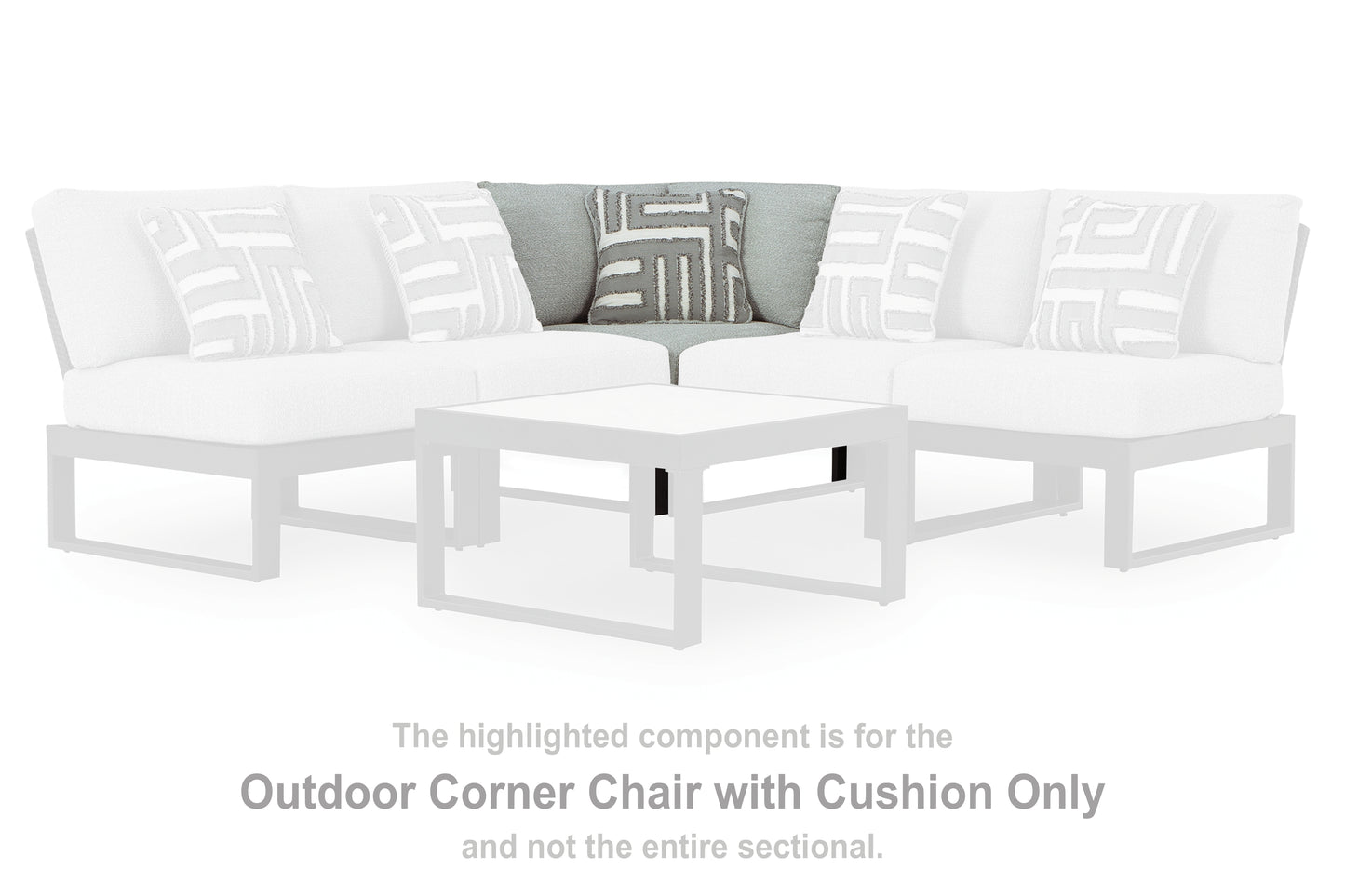 The Furniture Outlets - Ashley Furniture - Beachloft Outdoor - Corner with Cushion (1/CN) / Black/Gray - P490-877