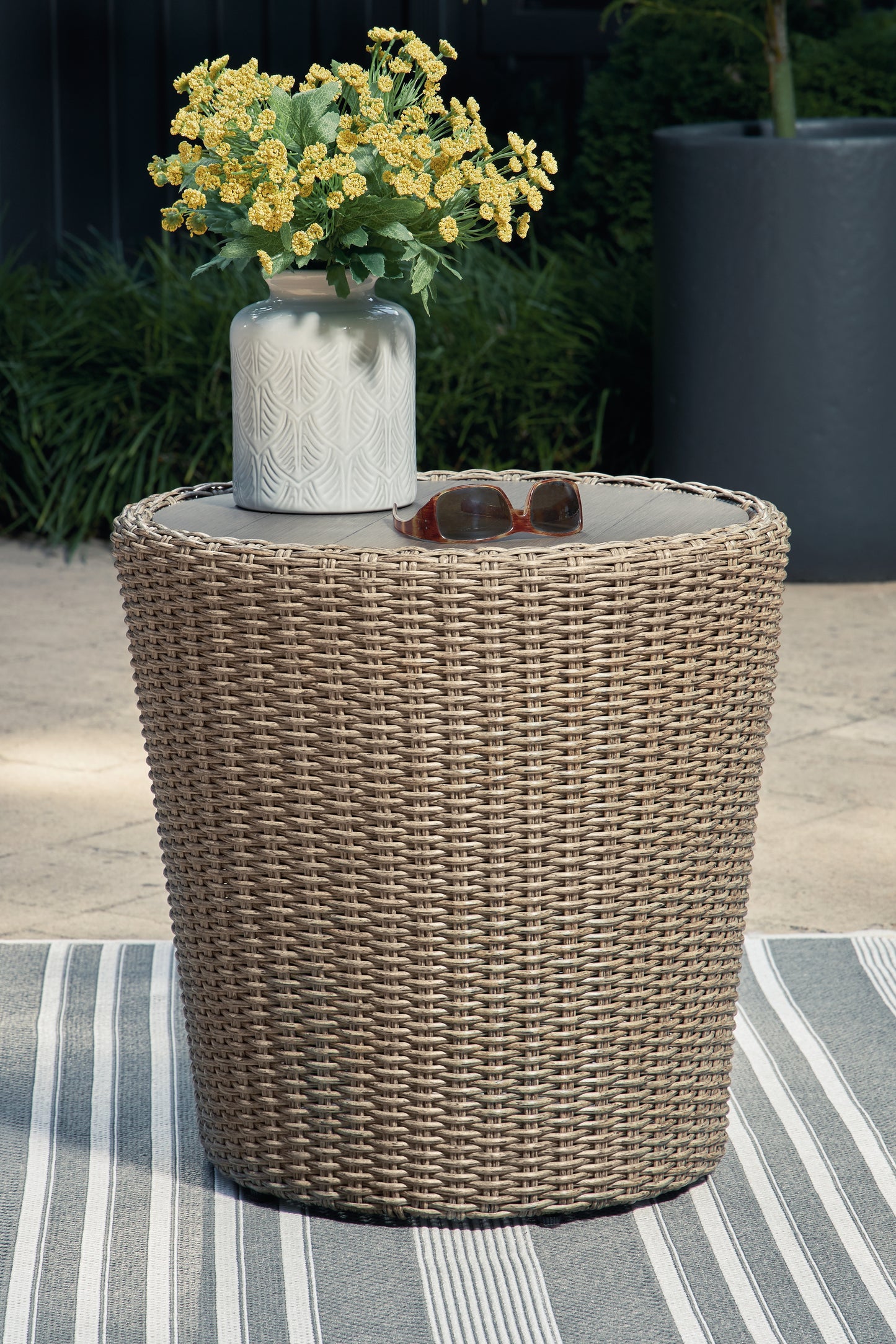 The Furniture Outlets - Ashley Furniture - Danson Outdoor - Round End Table / Beige - P505-706