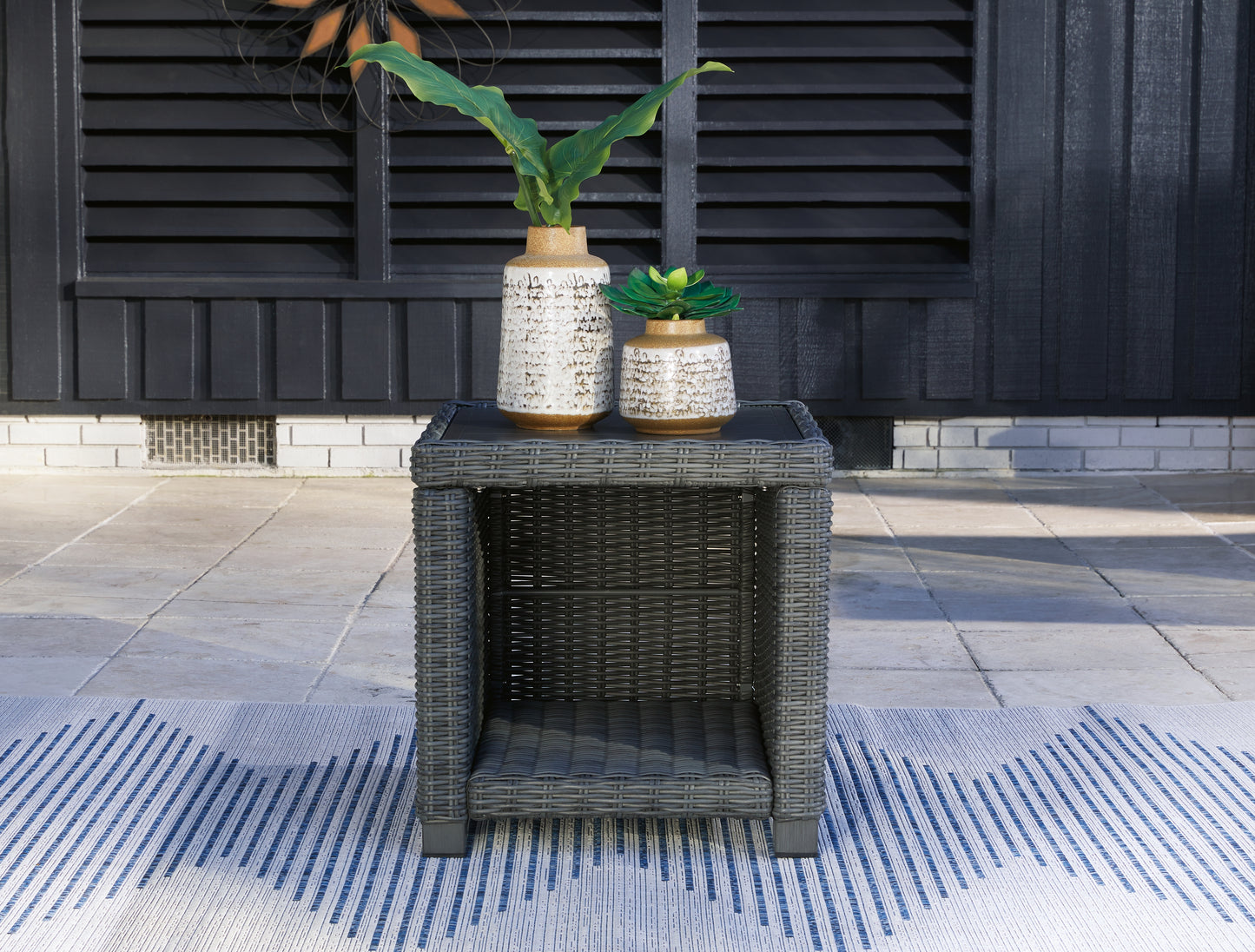 The Furniture Outlets - Ashley Furniture - Elite Park Outdoor - Square End Table / Gray - P518-702
