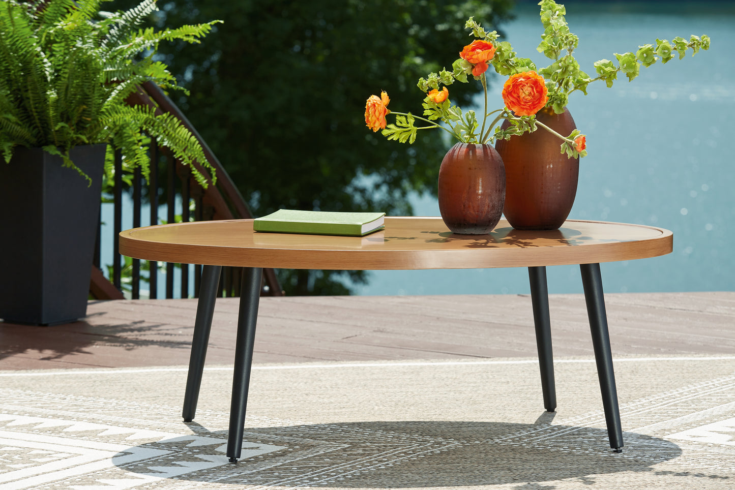 The Furniture Outlets - Ashley Furniture - Horizon Hall Outdoor - Cocktail Table / Two-tone Brown - P572-701