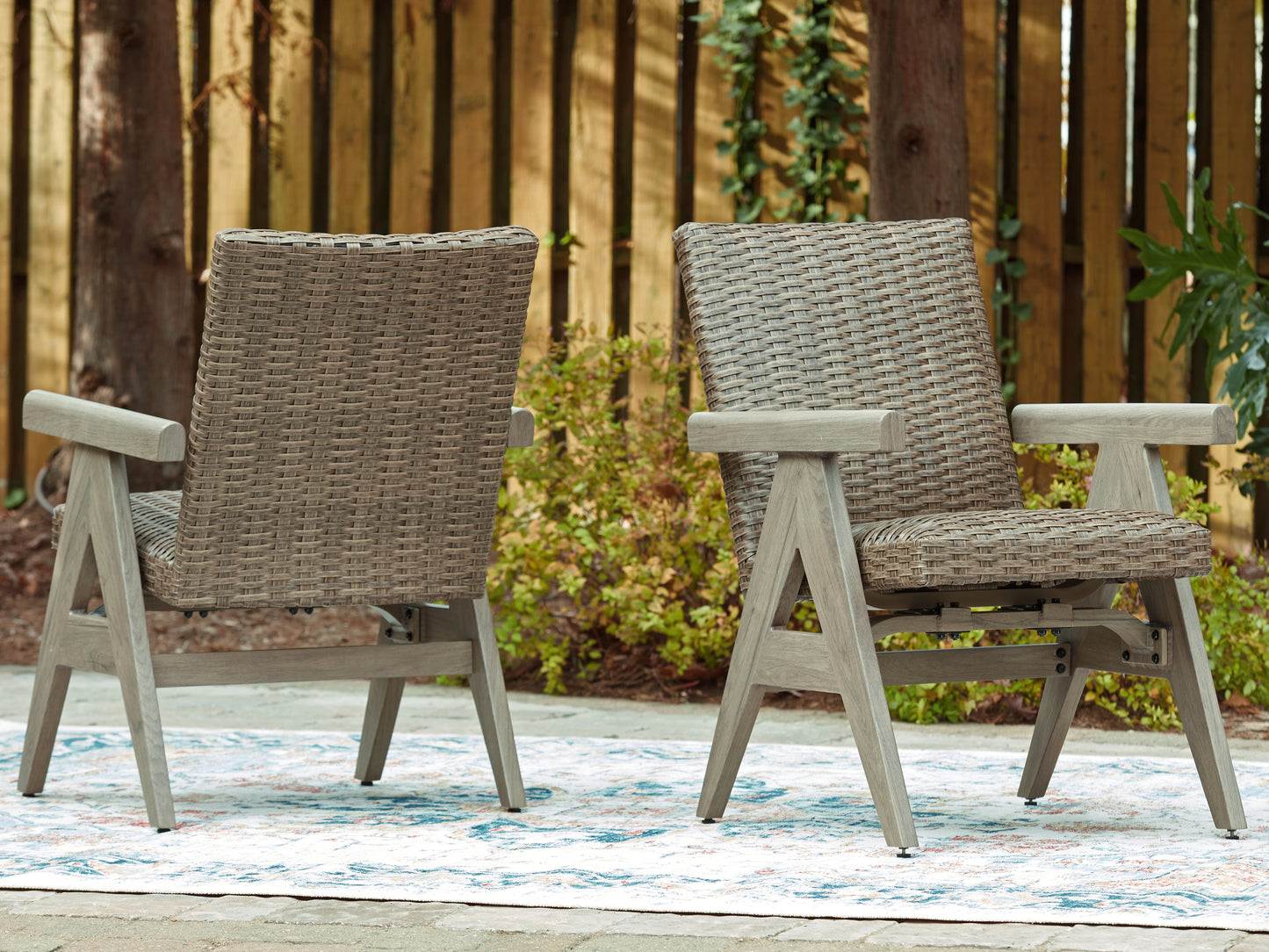 The Furniture Outlets - Ashley Furniture - Cliff Trails Outdoor - Rocking Arm Chair (Set of 2) / Beige - PCP690-602A