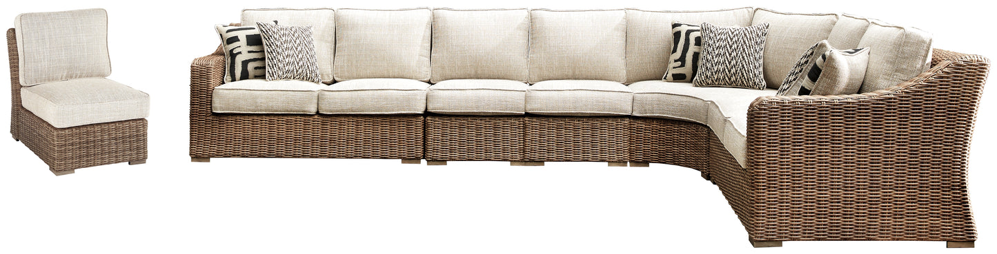 The Furniture Outlets - Ashley Furniture - Beachcroft Outdoor - 6-Piece Outdoor Seating Set / Beige - P791P11