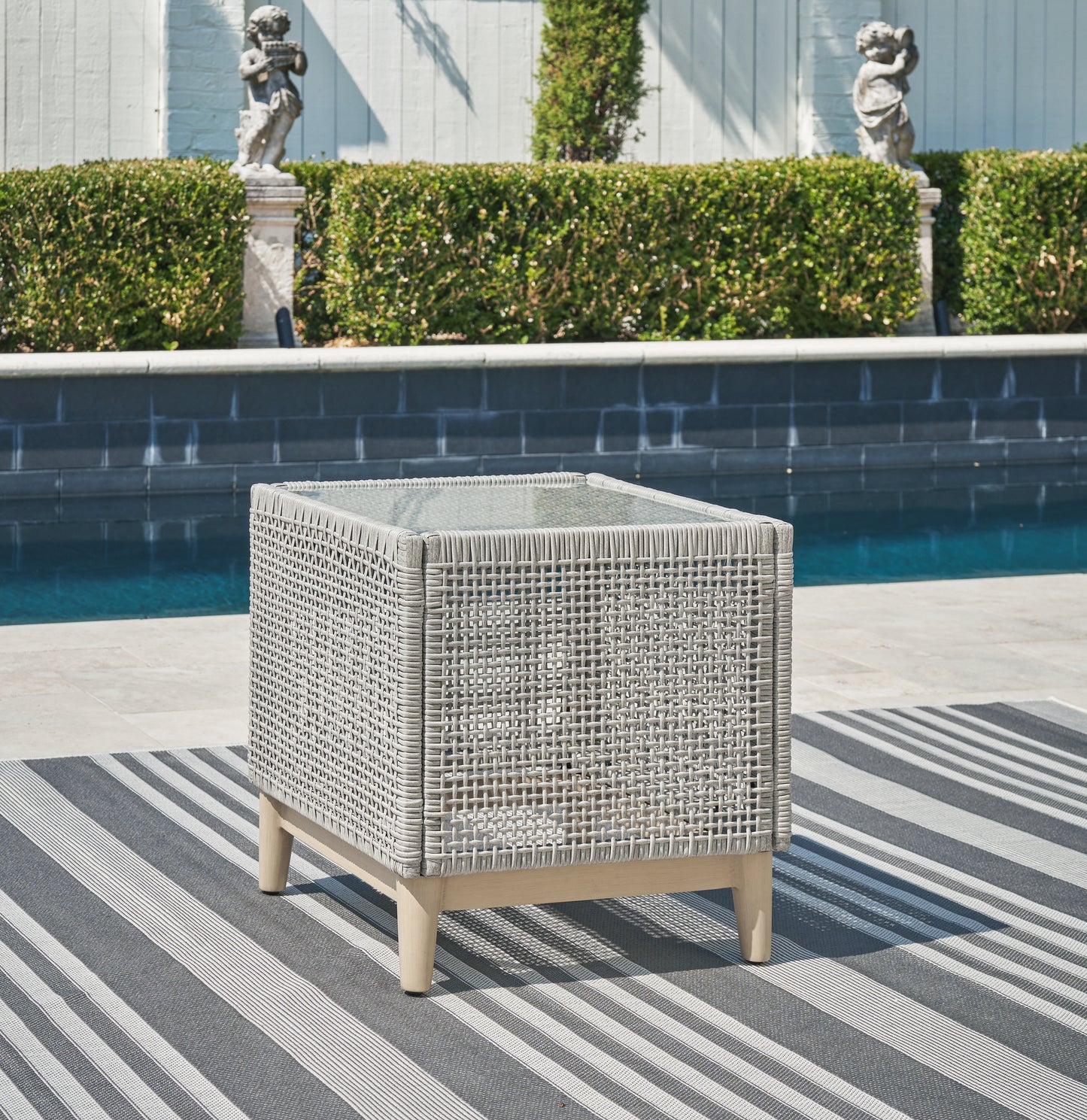 The Furniture Outlets - Ashley Furniture - Seton Creek Outdoor - Square End Table / Gray - P798-702