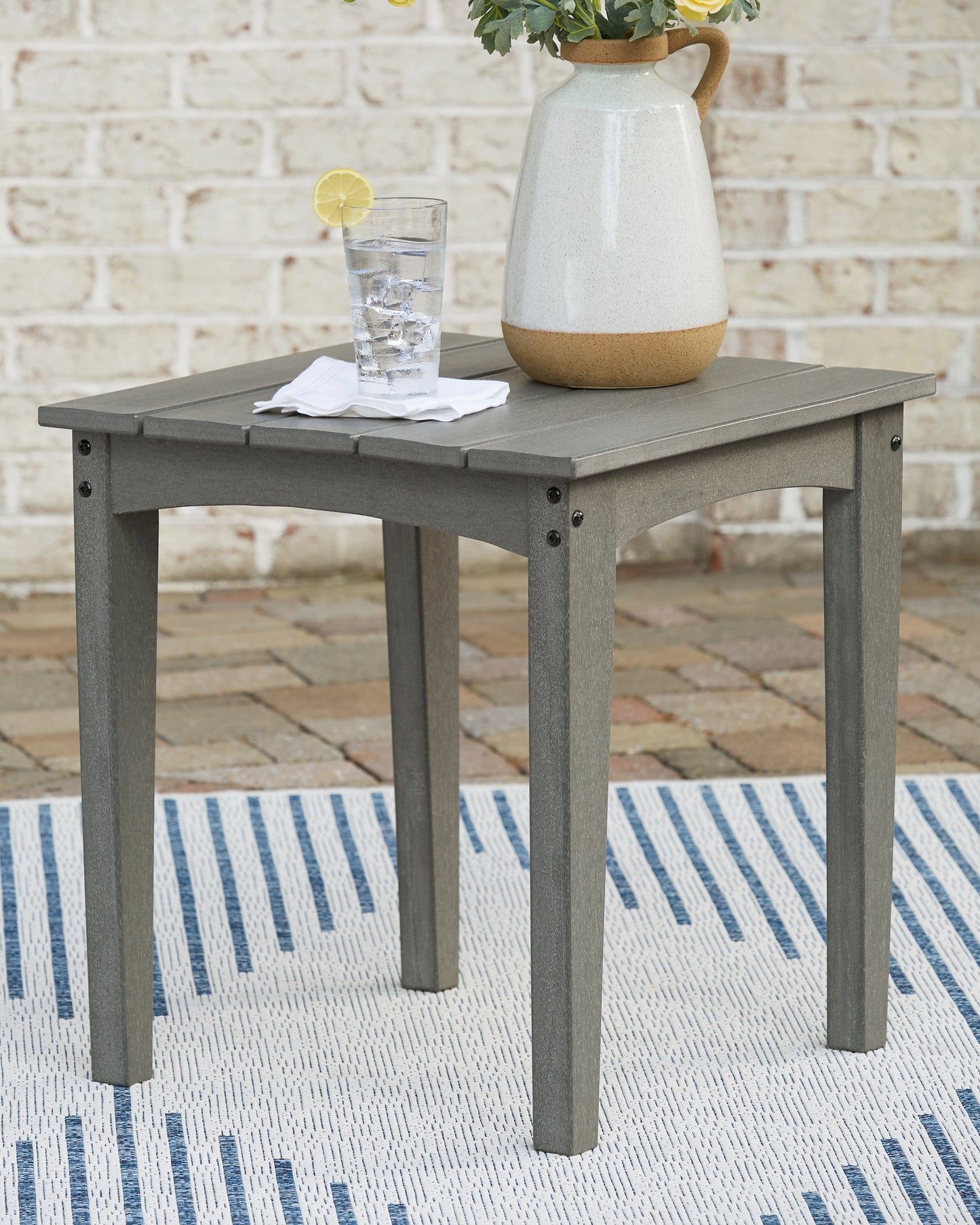 The Furniture Outlets - Ashley Furniture - Visola Outdoor - Square End Table / Gray - P802-702