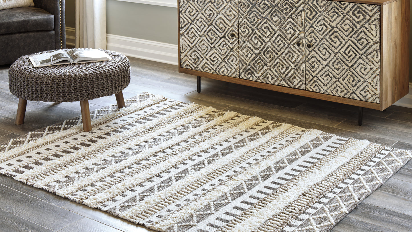 The Furniture Outlets - Ashley Furniture - Karalee Rug - 8' x 10' Rug / Ivory/Brown - R404441