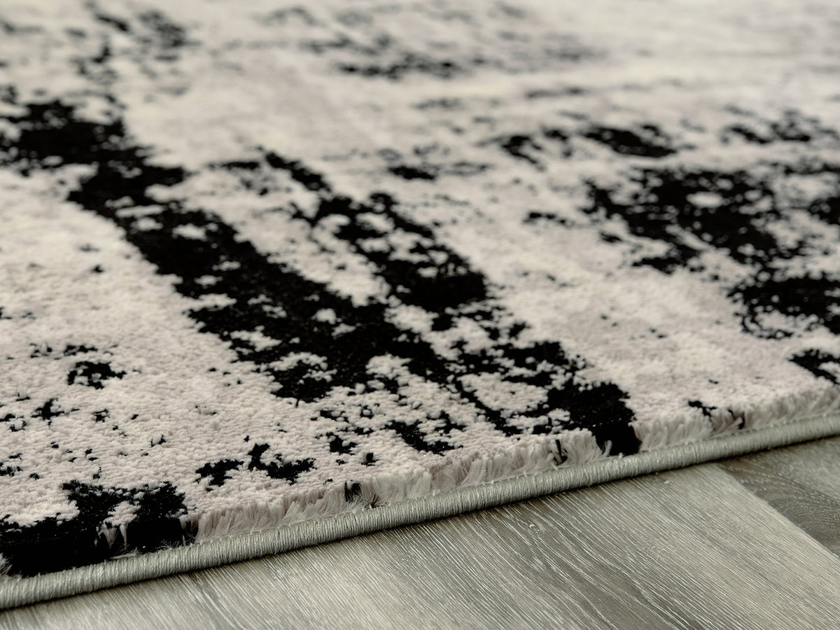 The Furniture Outlets - Ashley Furniture - Zekeman Rug - 5'3" x 7'7" Rug / Black/Cream/Gray - R404922