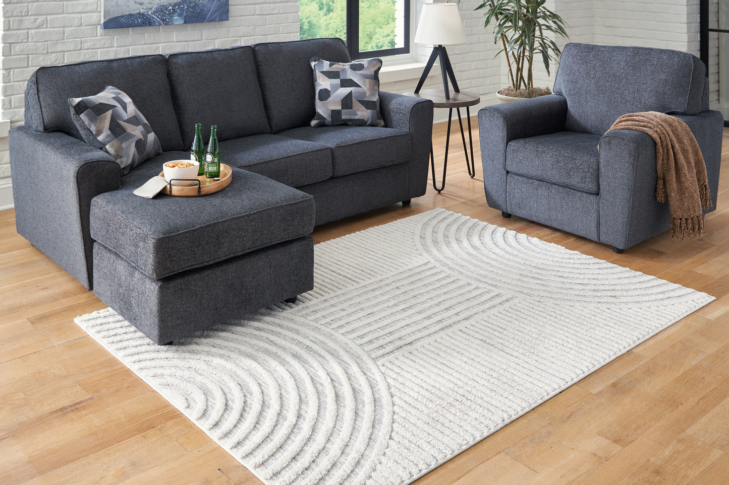 The Furniture Outlets - Ashley Furniture - Lambworth Rug - 7'10" x 10' Rug / Gray/Cream - R405341