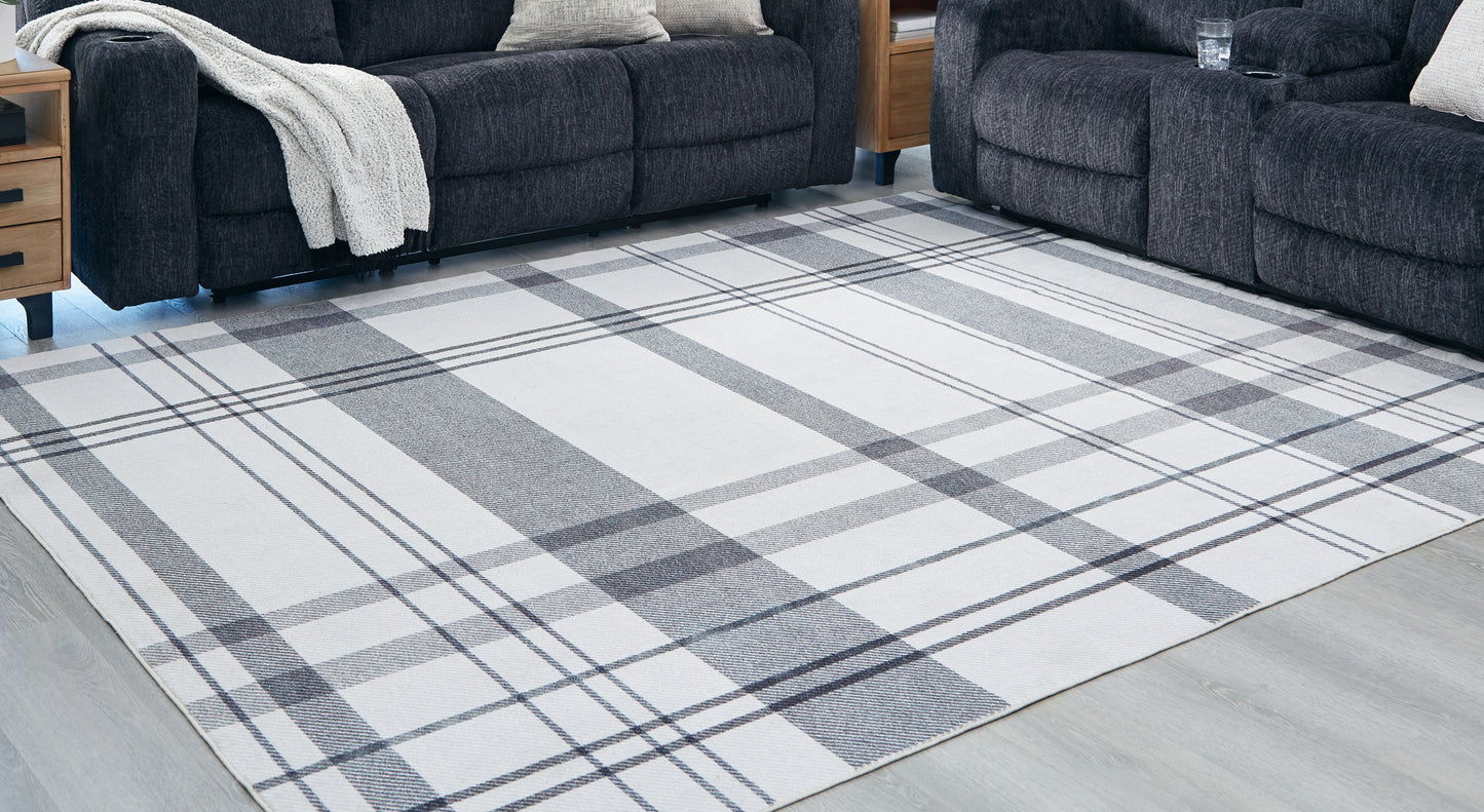 The Furniture Outlets - Ashley Furniture - Kaidlow Rug - 7'7" x 9'8" Washable Rug / Gray/Cream - R405911