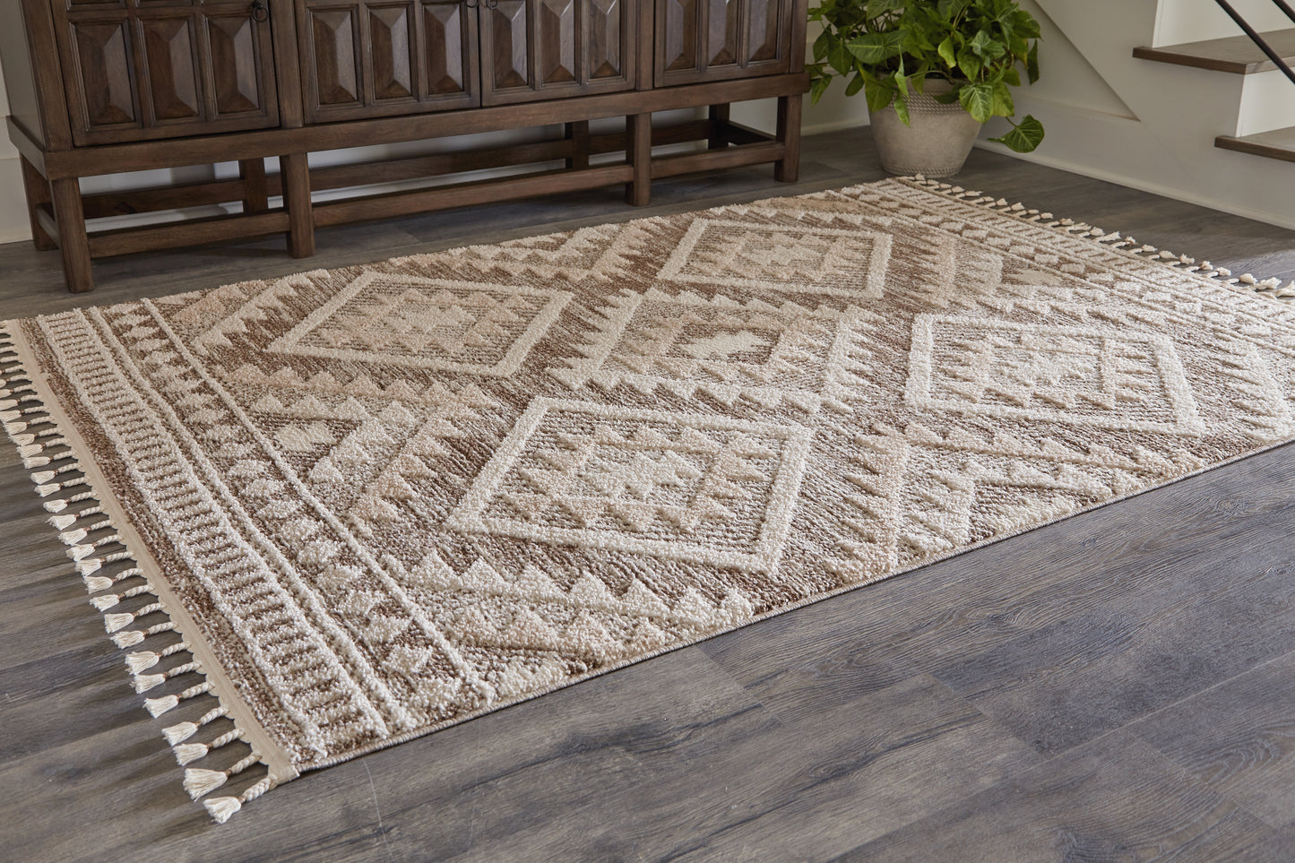 The Furniture Outlets - Ashley Furniture - Odedale Rug - 8' x 10' Rug / Tan/Cream - R406061
