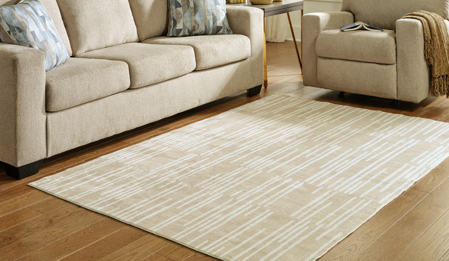 The Furniture Outlets - Ashley Furniture - Ardenville Rug - 5' x 7'1" Washable Rug / Tan/Cream - R406212