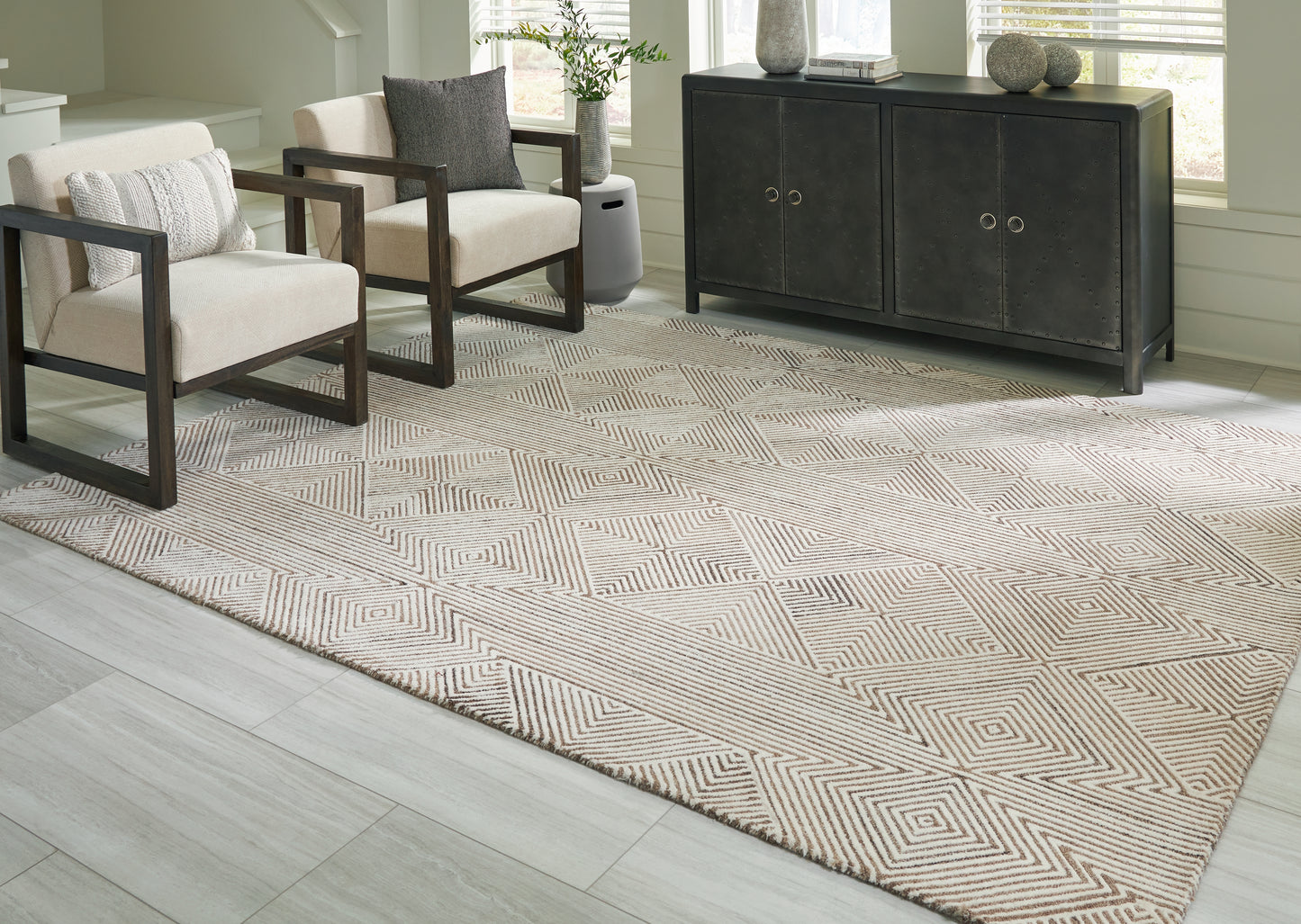 The Furniture Outlets - Ashley Furniture - Jadott Rug - 8' x 10' Rug / Beige/Brown - R406801