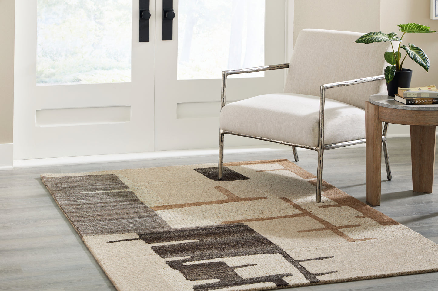 The Furniture Outlets - Ashley Furniture - Kencher Rug - 5' x 7' Rug / Beige/Brown - R406822