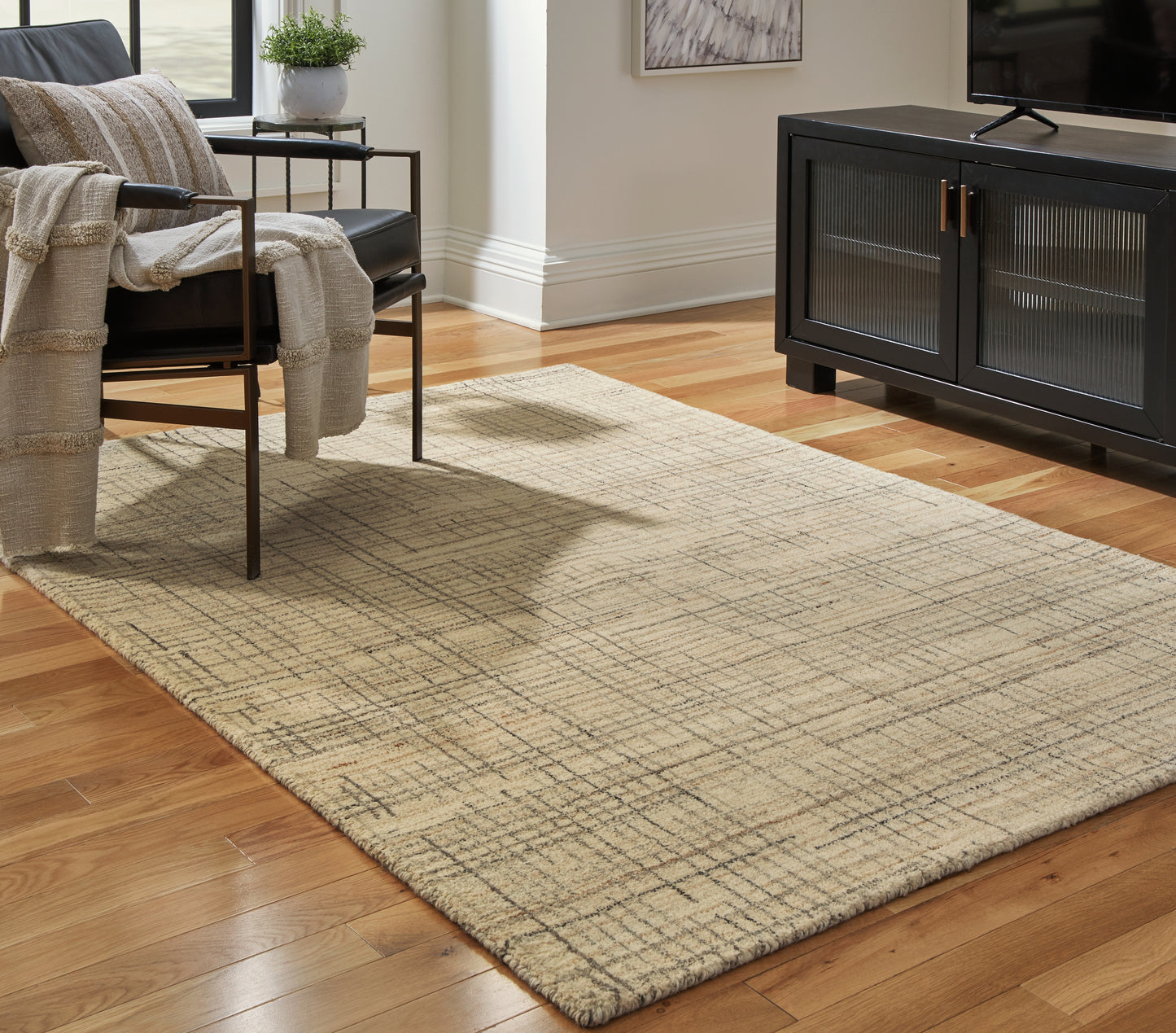 The Furniture Outlets - Ashley Furniture - Janston Rug - 5' x 7' Rug / Ivory/Gray/Tan - R406862